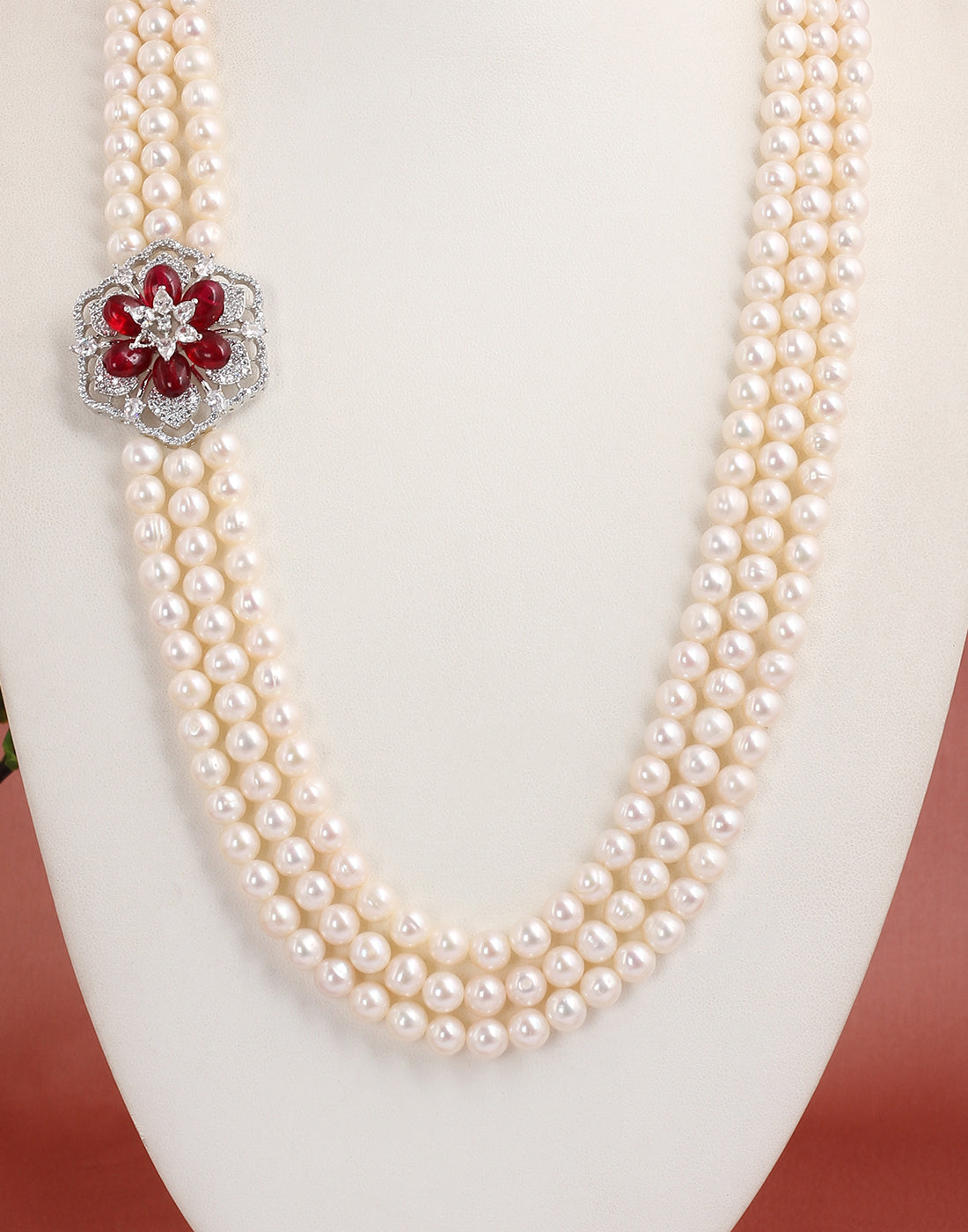 Real Natural Fresh Water Pearl Set With Certificate(D.No ADPRLS1669)