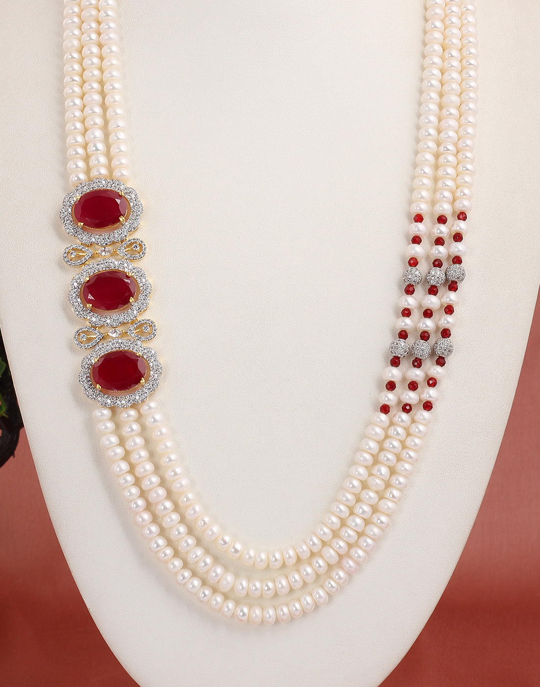 Real Natural Fresh Water Pearl Set With Certificate(D.No ADPRLS1673)