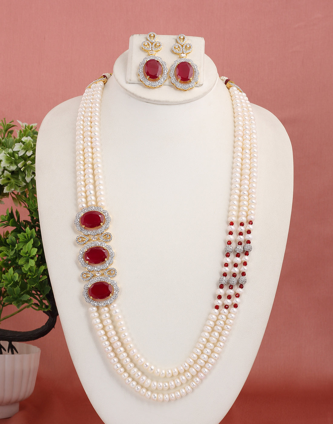 Real Natural Fresh Water Pearl Set With Certificate(D.No ADPRLS1673)