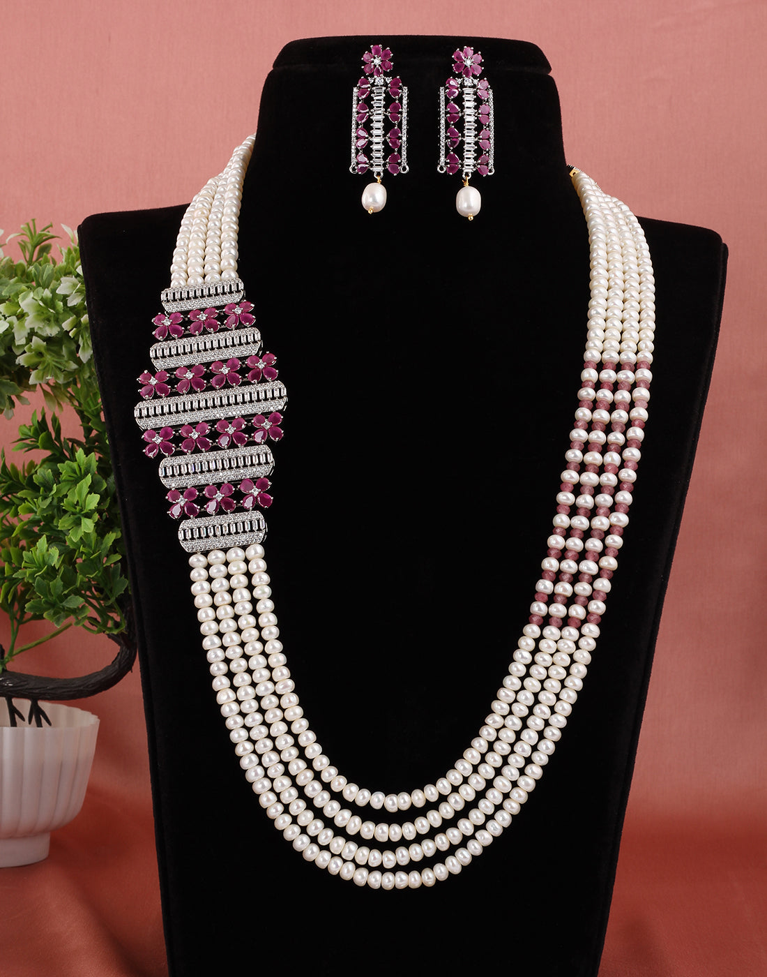 Real Natural Fresh Water Exclusive Pearl Set With Certificate(D.No ADPRLS1678)