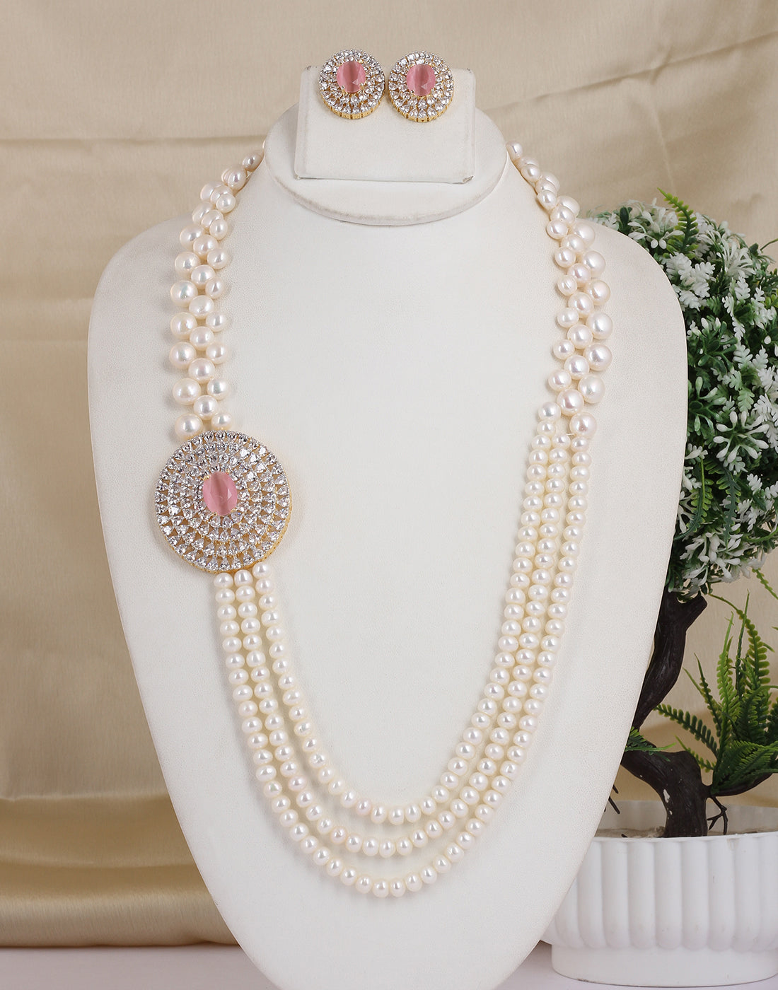 Real Natural Fresh Water Exclusive Pearl Set With Certificate(D.No ADPRLS1688)