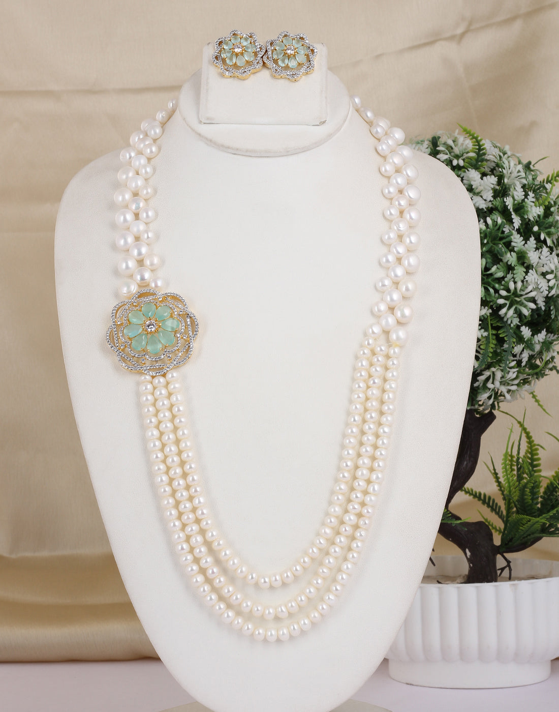 Real Natural Fresh Water Exclusive Pearl Set With Certificate(D.No ADPRLS1695)