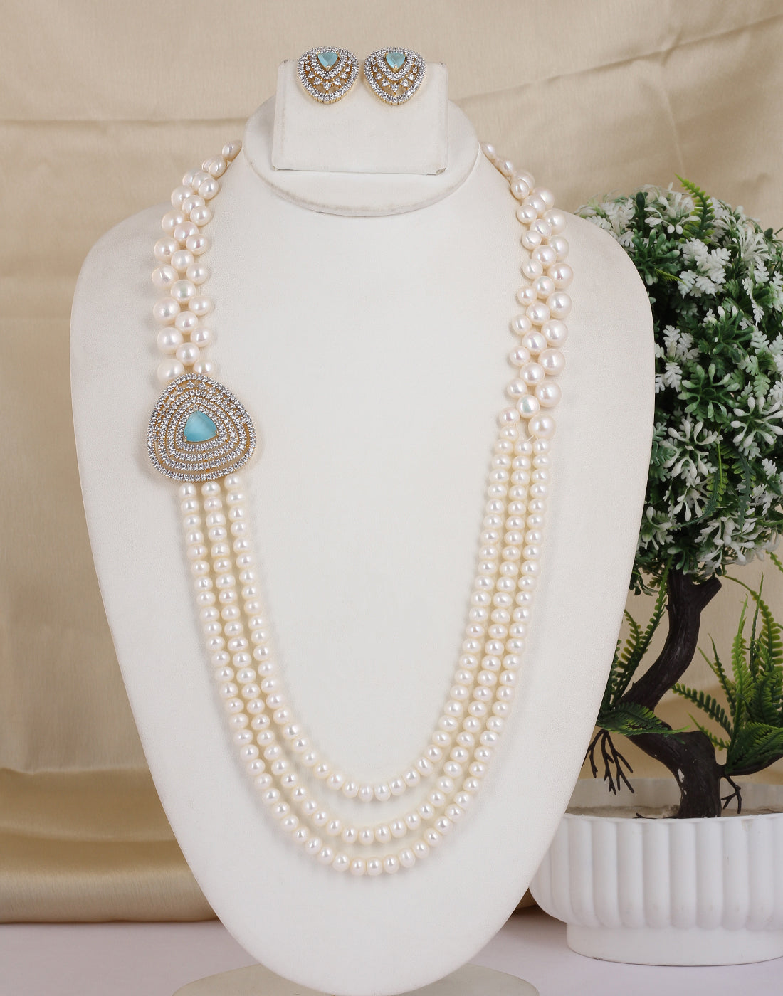 Real Natural Fresh Water Exclusive Pearl Set With Certificate(D.No ADPRLS1701)