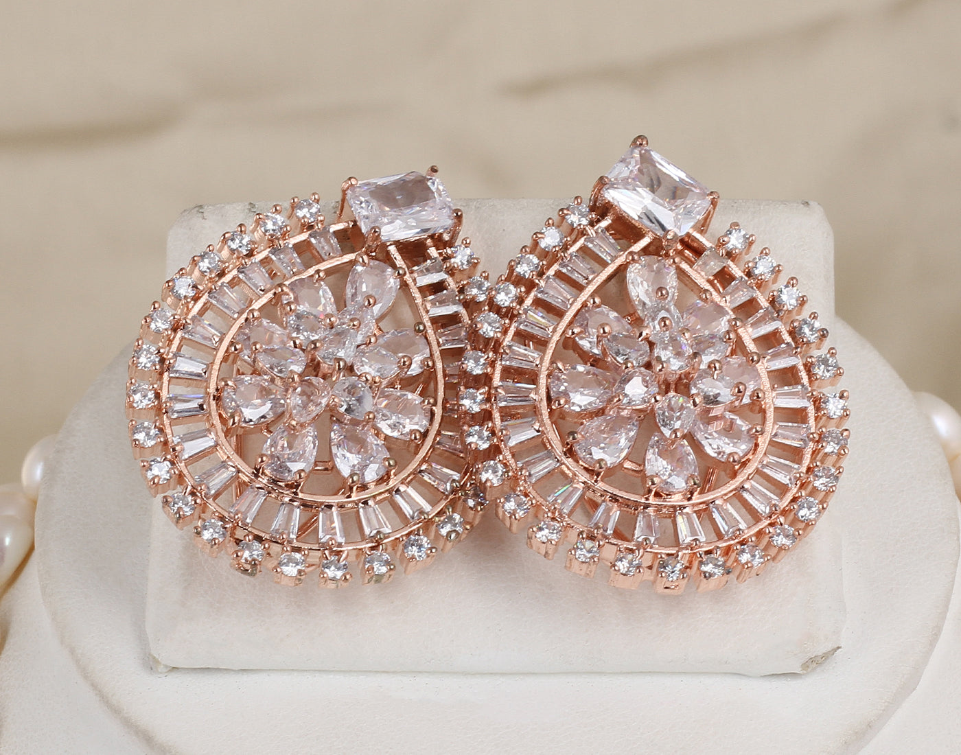 Natural Fresh Water Real Button Pearl Set With Certificate(D.No ADPRLS1712)