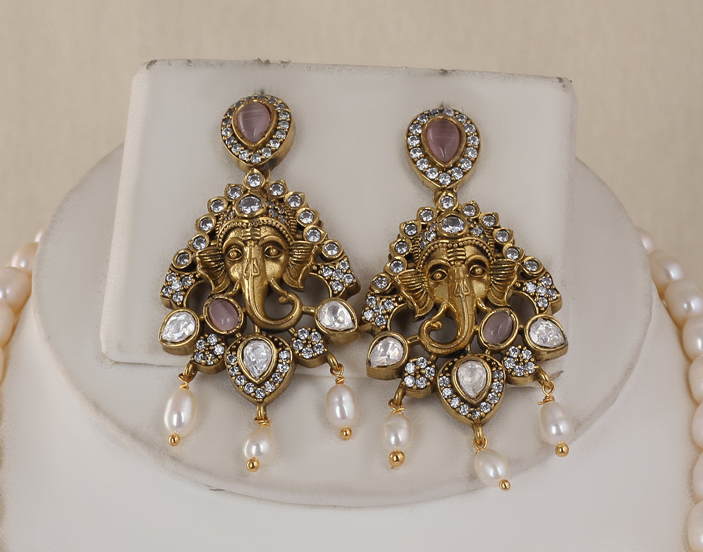 Real Natural Fresh Water Double String Pearl Set With Certificate(D.No ADPRLS1737)