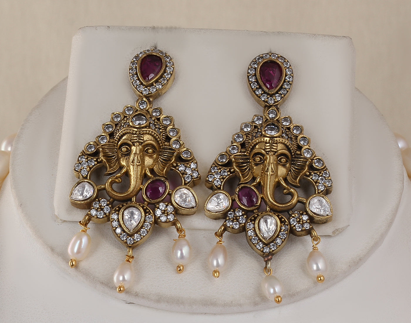 Real Natural Fresh Water Double String Pearl Set With Certificate(D.No ADPRLS1740)