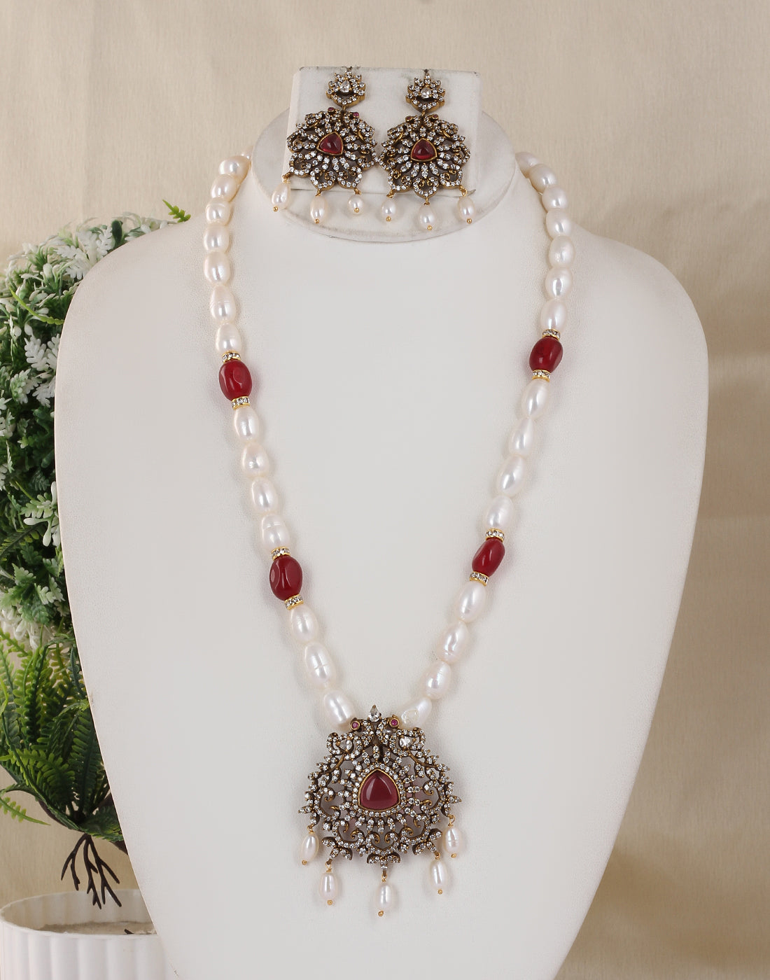 Real Natural Fresh Water Single String Pearl Set With Certificate(D.No ADPRLS1772)
