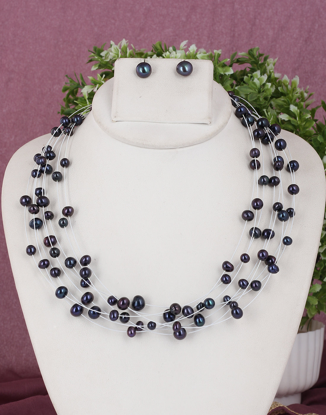 Real Pearls Fancy Design Necklace Set With Certificate(D.No ADPRLS1808)