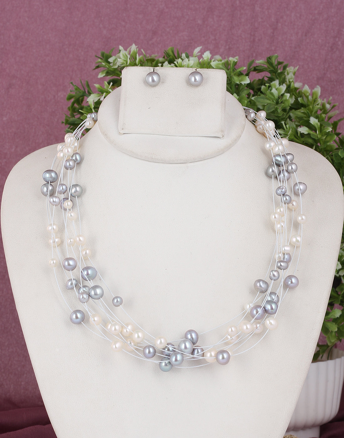 Real Pearls Fancy Design Necklace Set With Certificate(D.No ADPRLS1809)