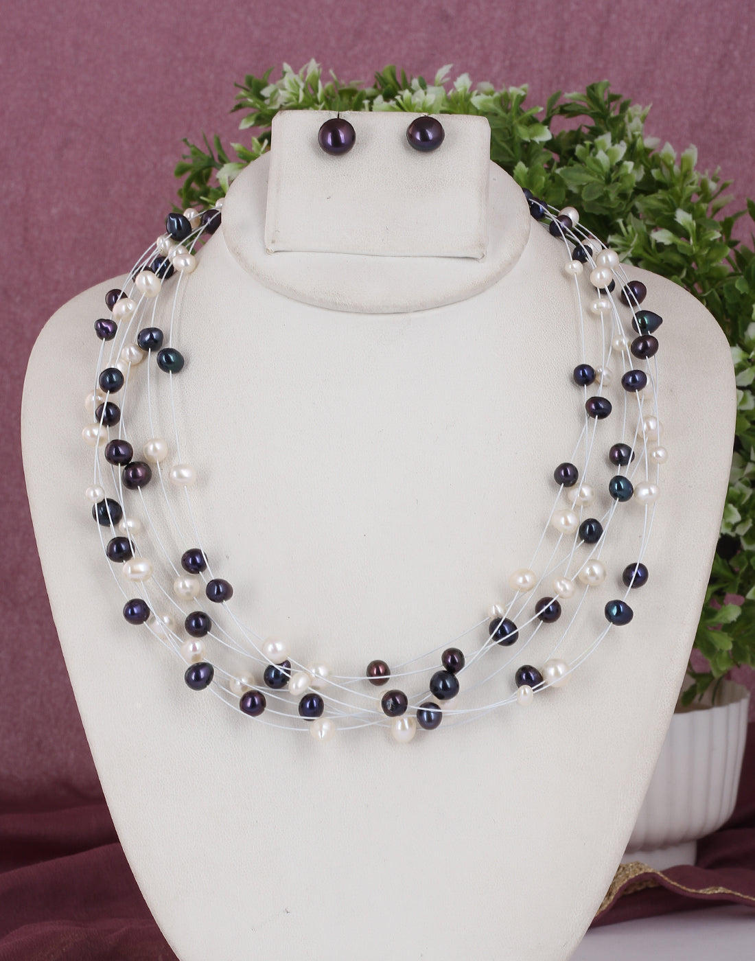 Real Pearls Fancy Design Necklace Set With Certificate(D.No ADPRLS1812)