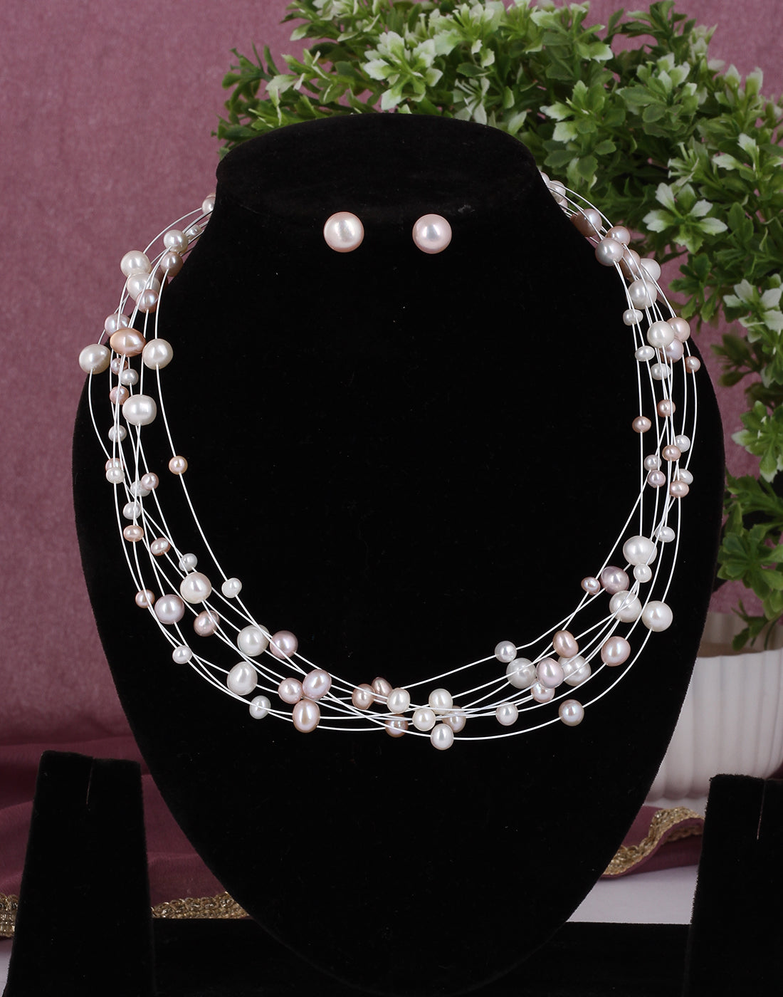 Real Pearls Fancy Design Necklace Set With Certificate(D.No ADPRLS1813)