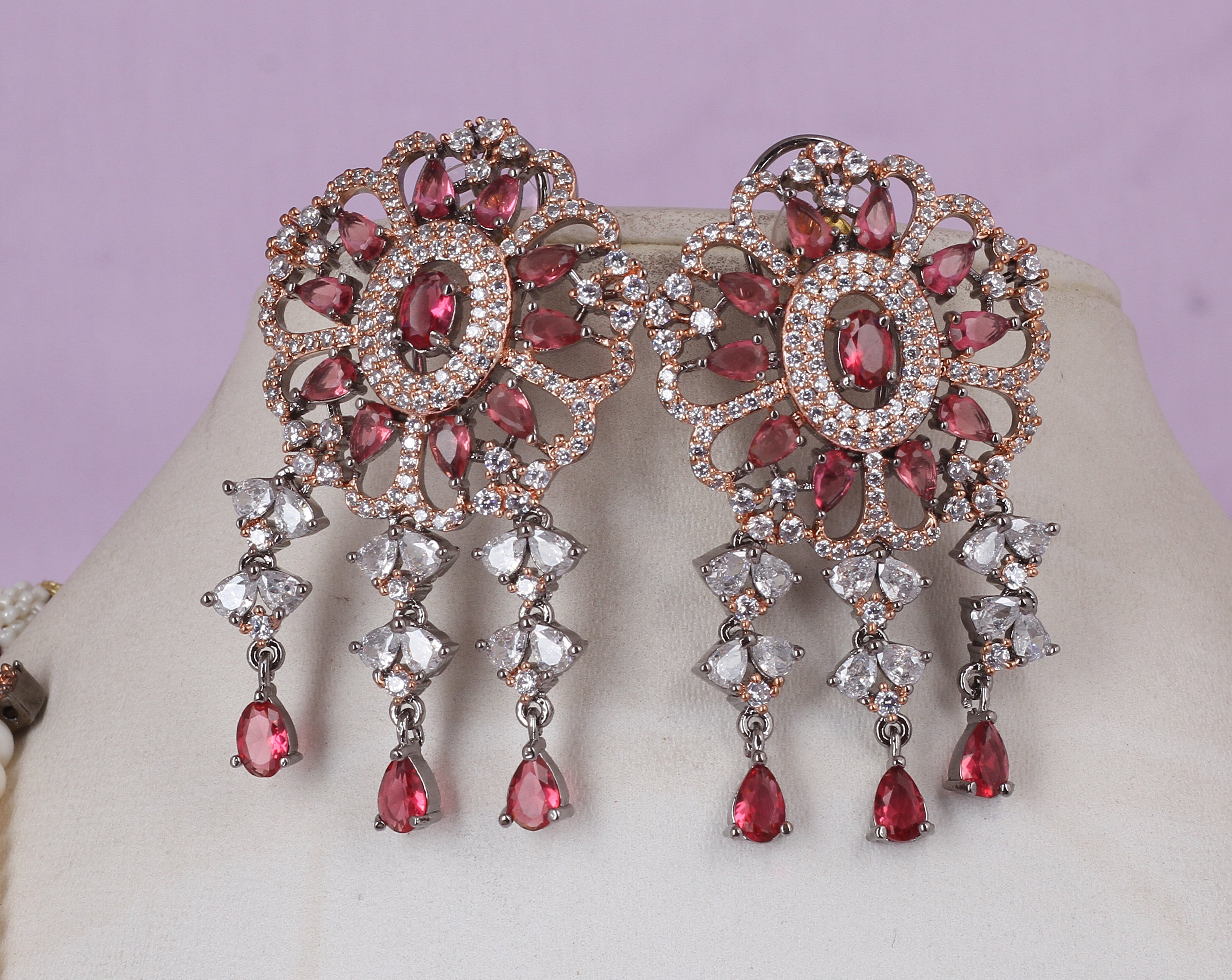 Real Natural Fresh Water Multi Layer Rani Haar Pearl Set With Certificate(D.No ADPRLS1819