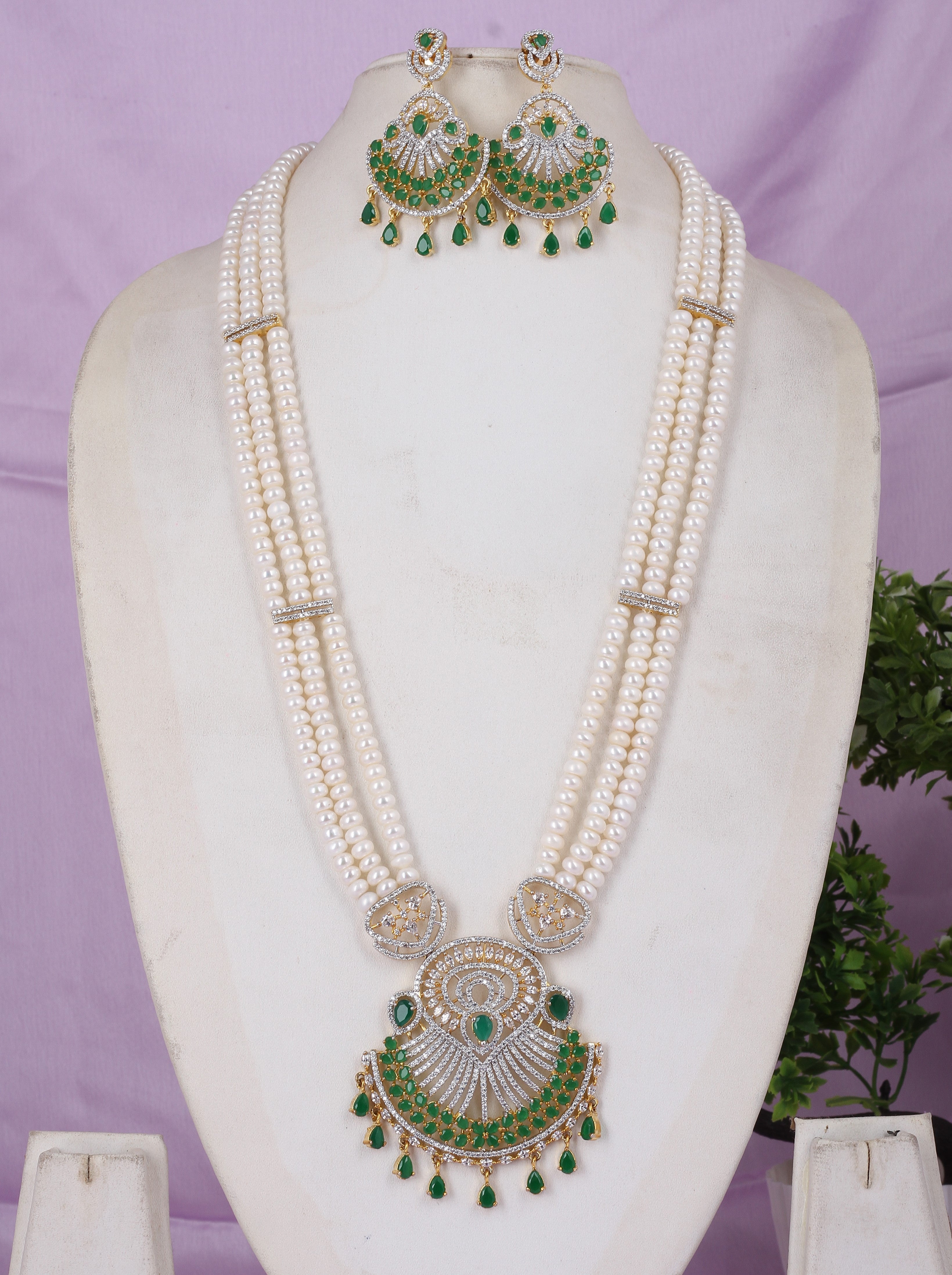 Real Natural Fresh Water Multi Layer Rani Haar Pearl Set With Certificate(D.No ADPRLS1822)