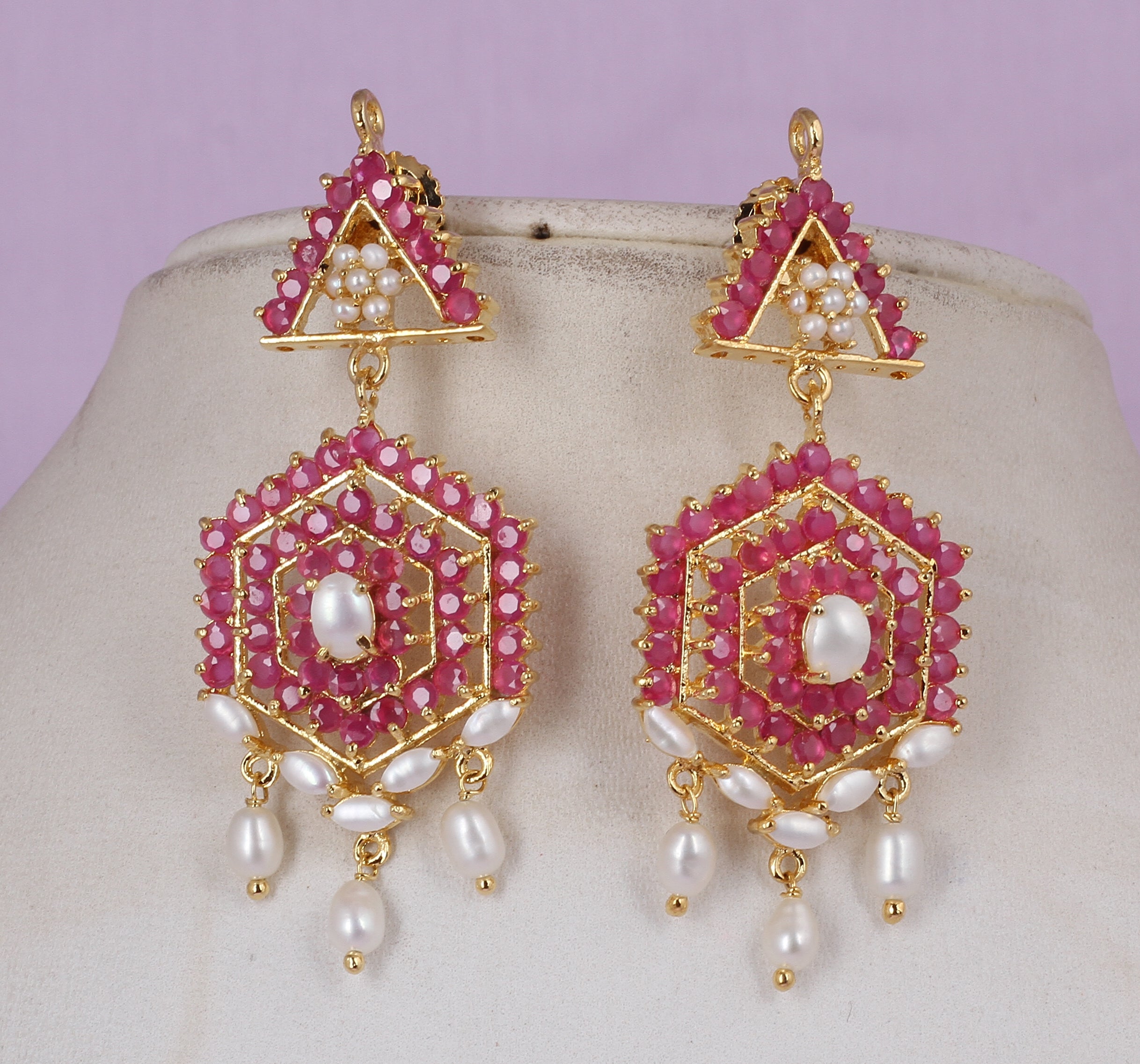 Real Natural Fresh Water Multi Layer Rani Haar Pearl Set With Certificate(D.No ADPRLS1825)