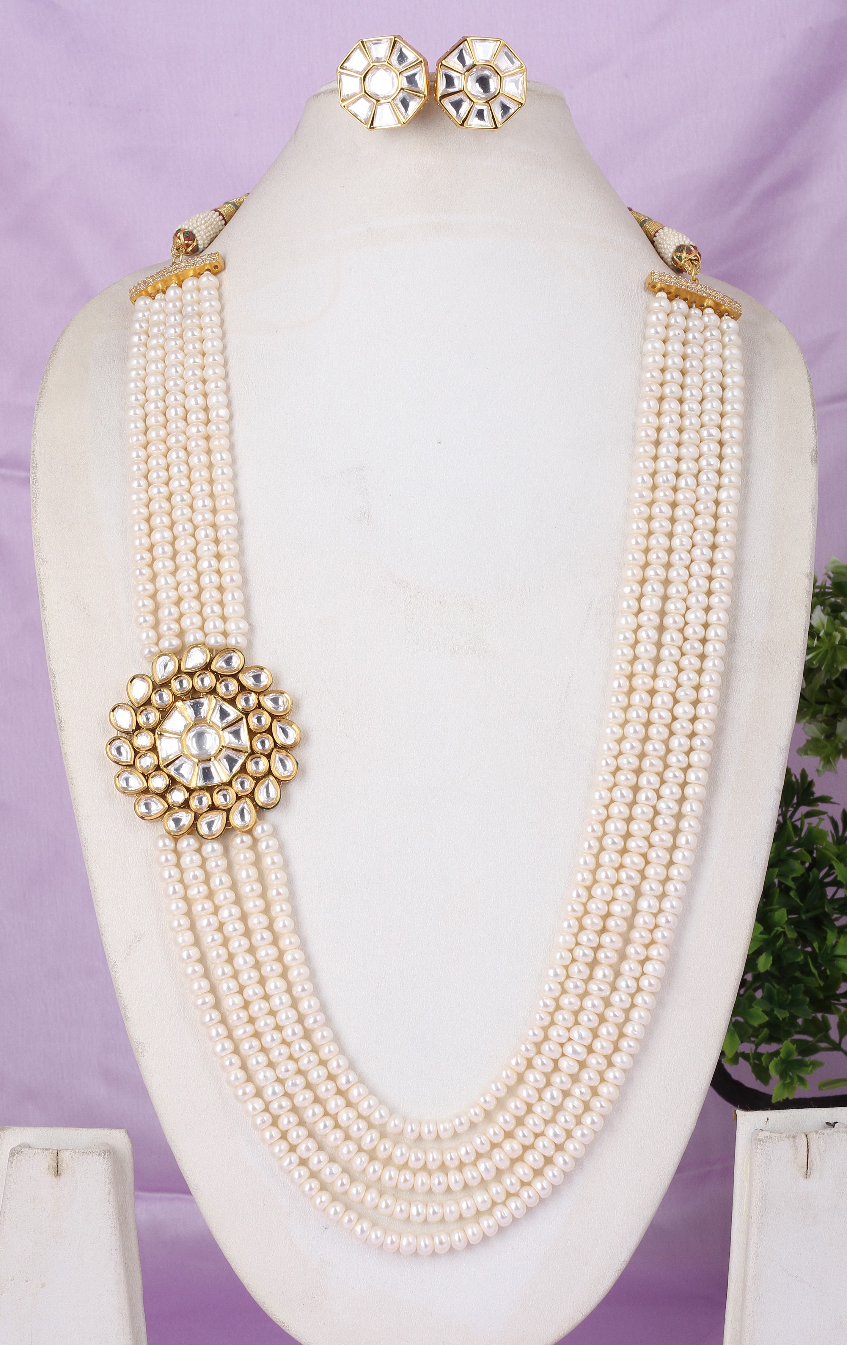 Real Natural Fresh Water Exclusive Kundan Pearl Set With Certificate(D.No ADPRLS1832)
