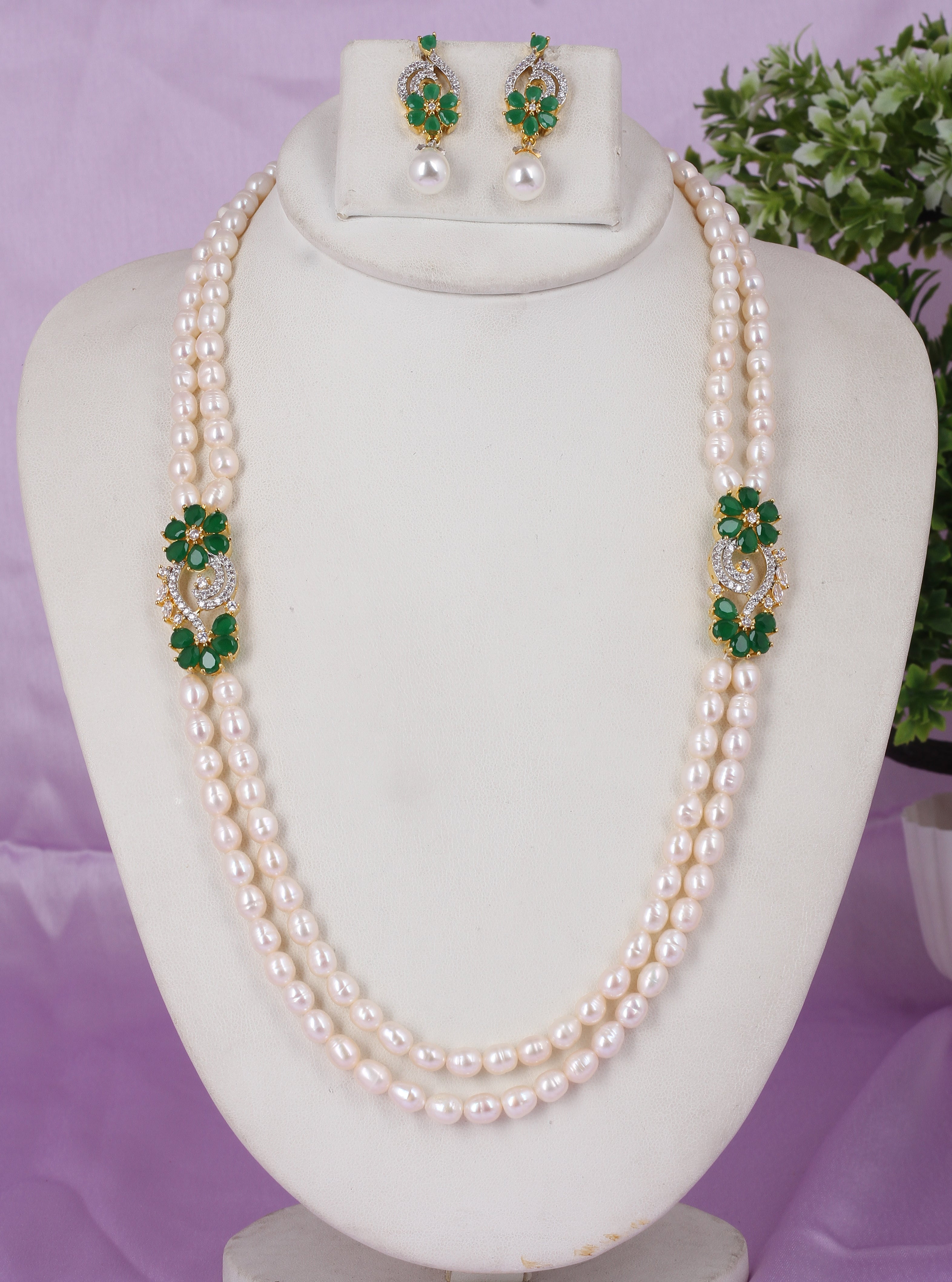 Real Natural Fresh Water Pearl Set With Certificate(D.No ADPRLS1845)