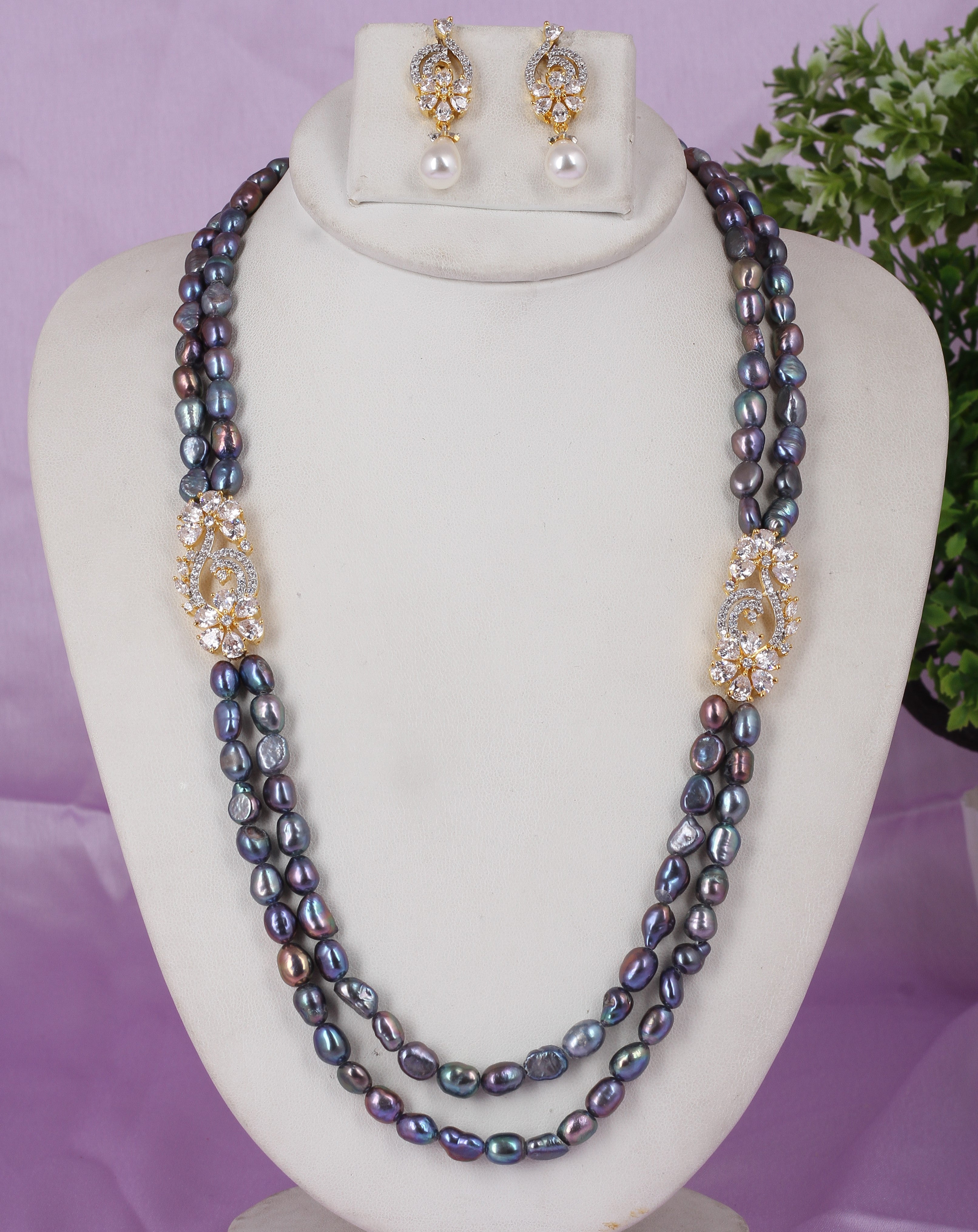 Real Natural Fresh Water Pearl Set With Certificate(D.No ADPRLS1848)