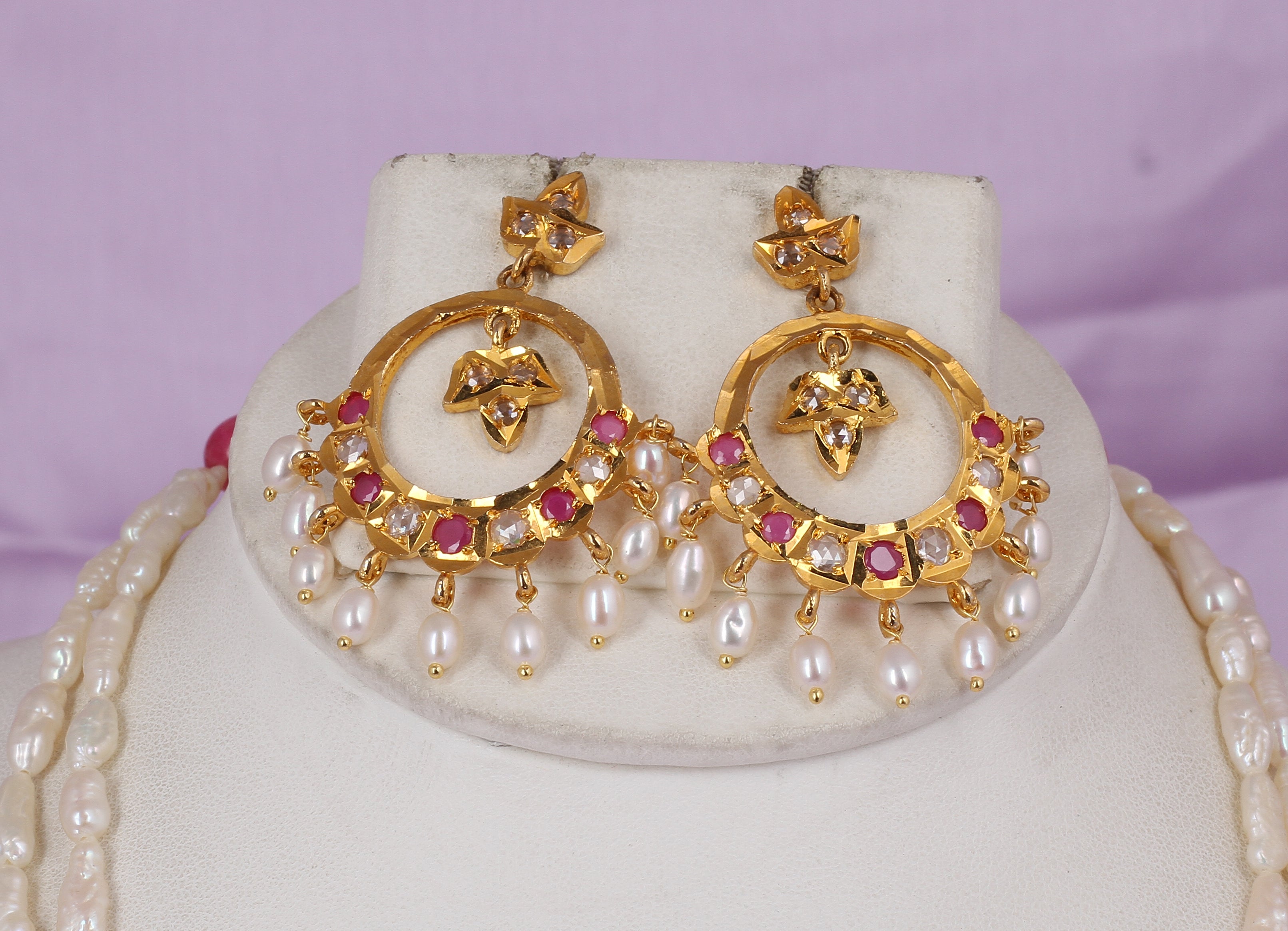 Real Natural Fresh Water Pearl Set With Certificate For Women (D.No ADPRLS1849)