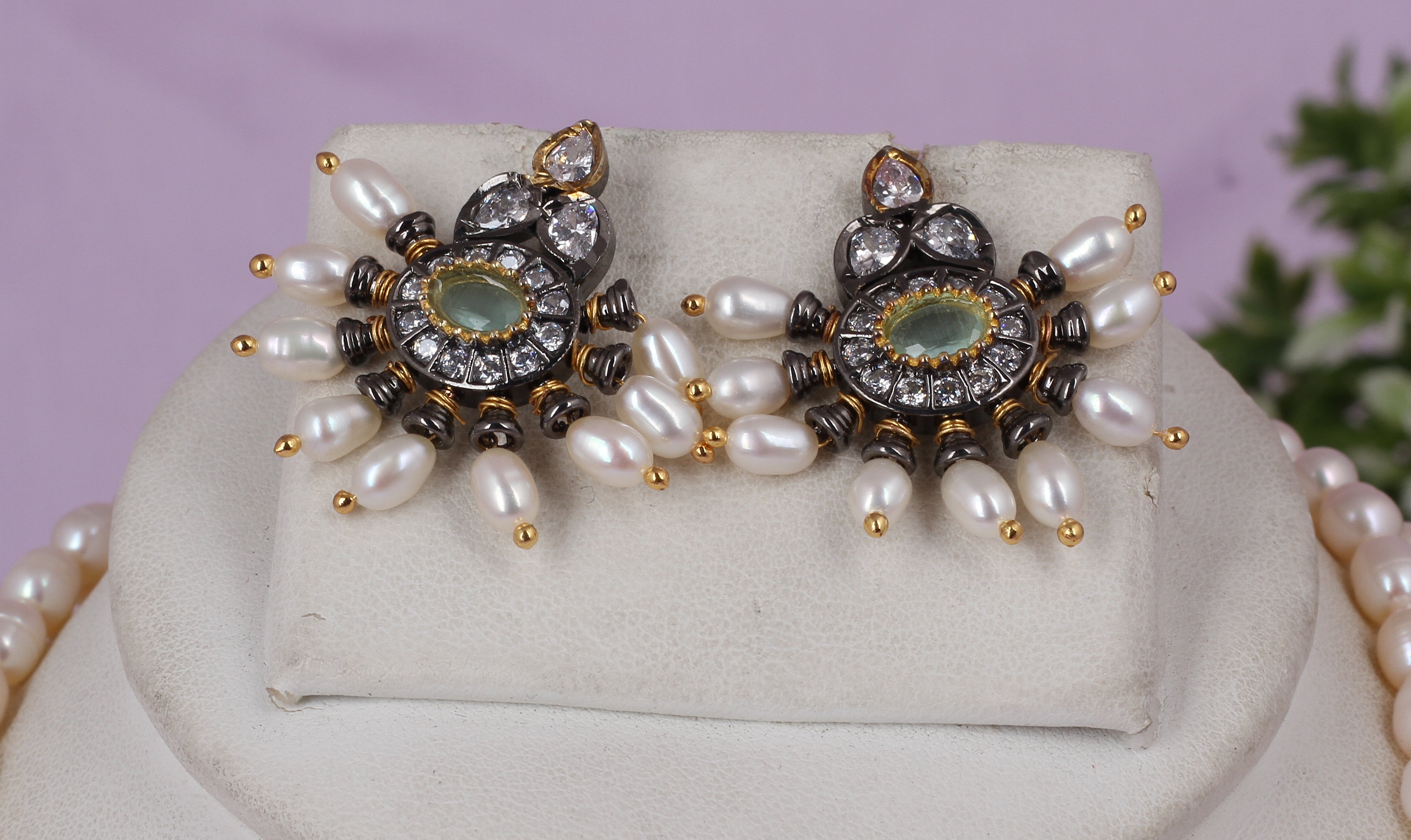 Real Natural Fresh Water Double String Pearl Set With Certificate(D.No ADPRLS1852)