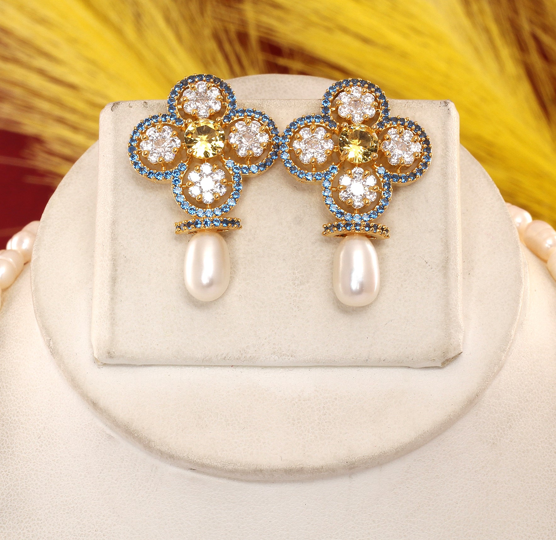 Real Natural Fresh Water Pearl Set With Certificate(D.No ADPRLS1873)