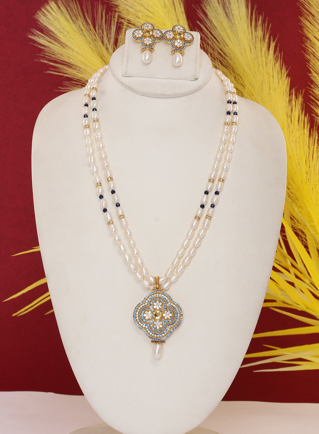 Real Natural Fresh Water Pearl Set With Certificate(D.No ADPRLS1873)