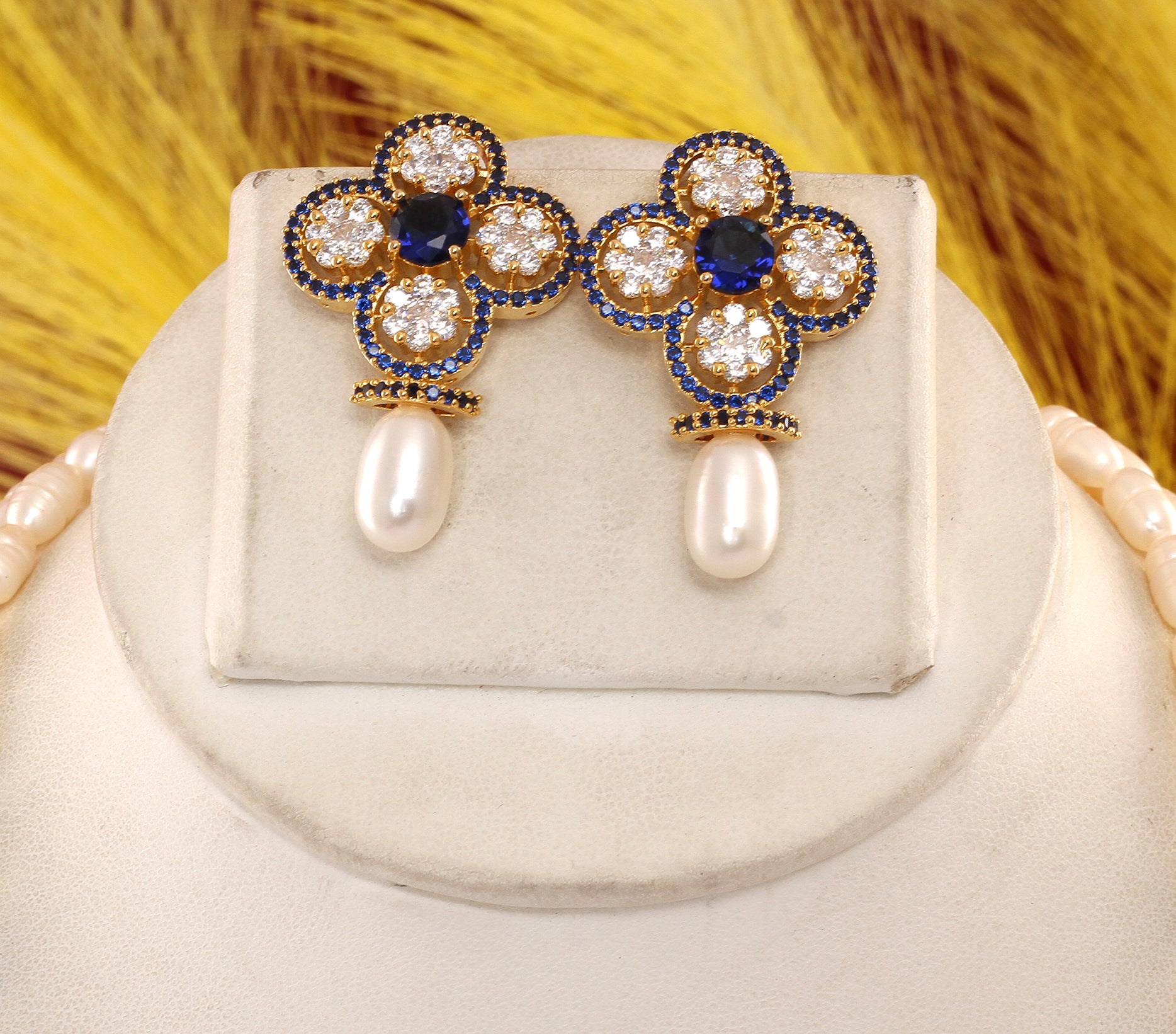 Real Natural Fresh Water Pearl Set With Certificate(D.No ADPRLS1876)