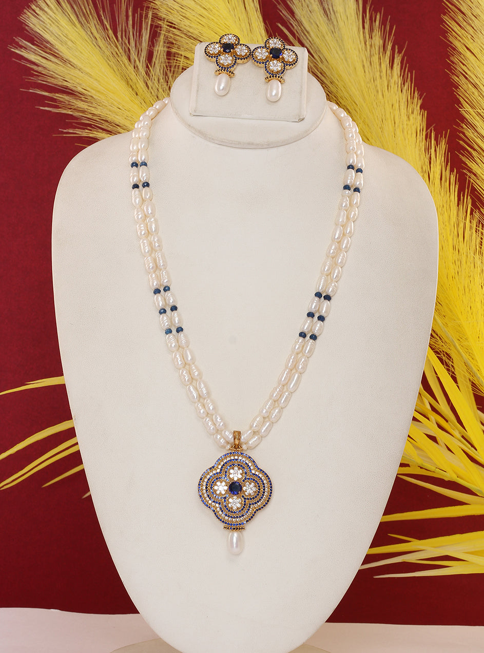 Real Natural Fresh Water Pearl Set With Certificate(D.No ADPRLS1876)