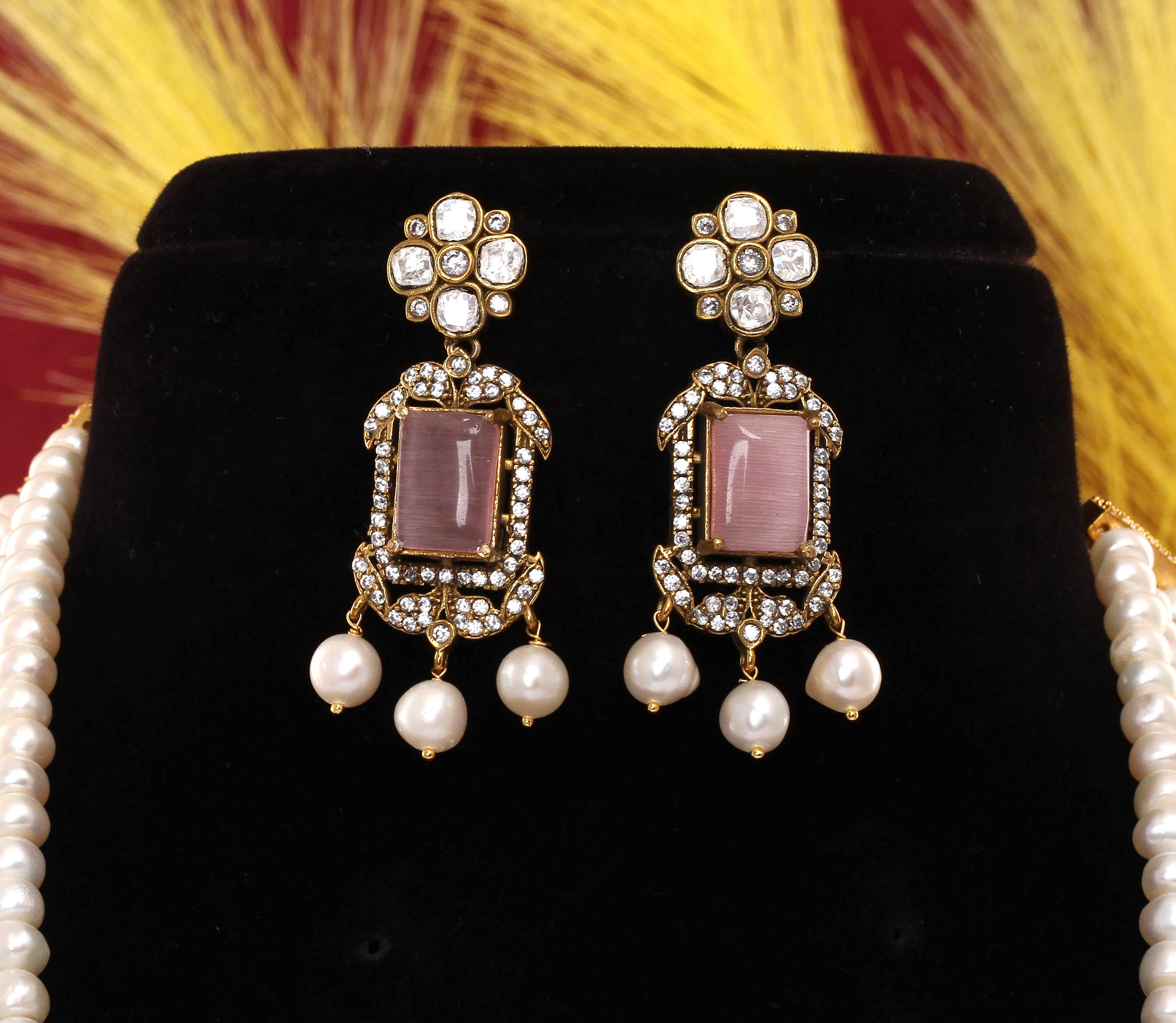 Real Natural Fresh Water Exclusive Pearl Set With Certificate(D.No ADPRLS1885)