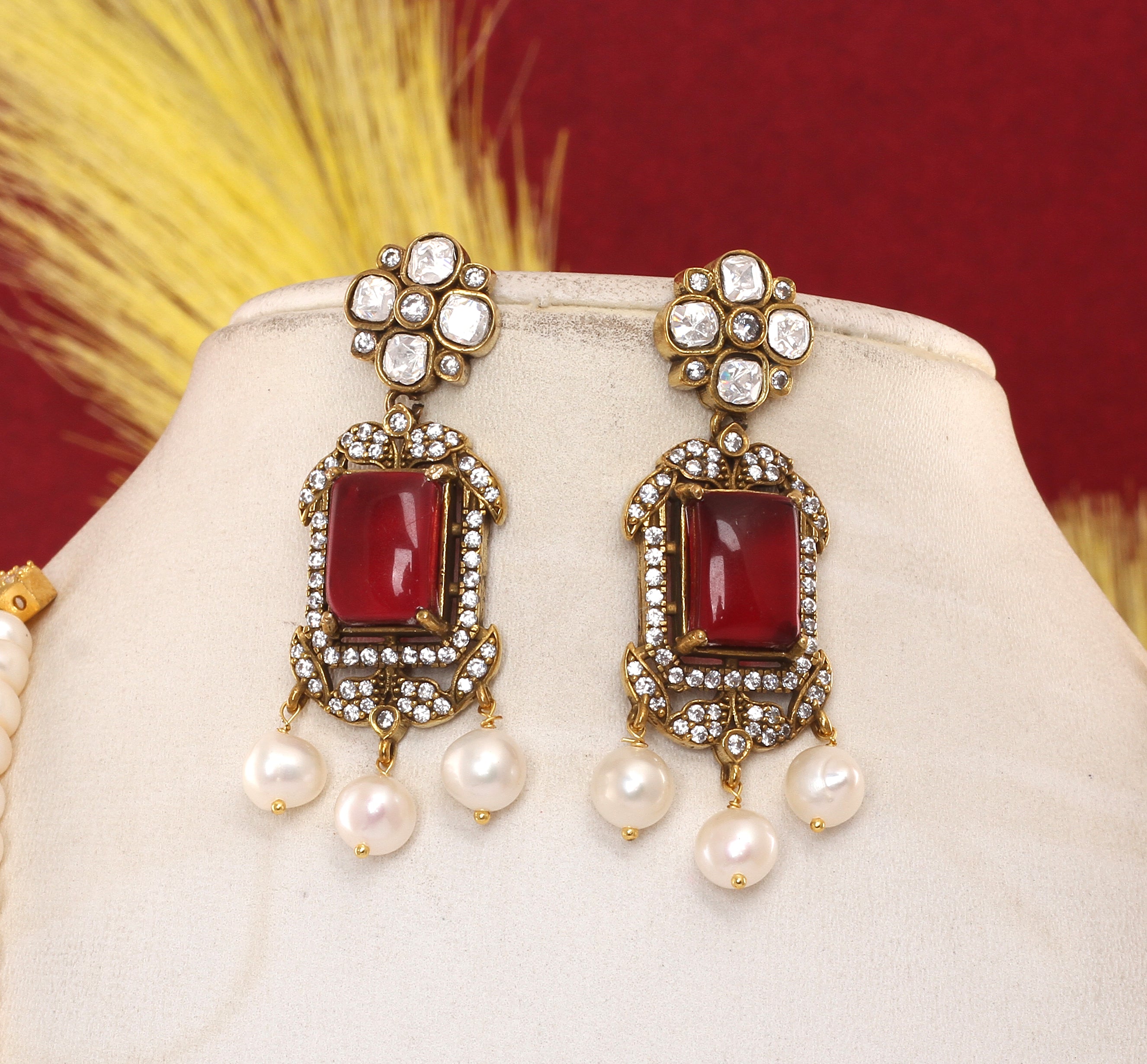 Real Natural Fresh Water Exclusive Pearl Set With Certificate(D.No ADPRLS1886)