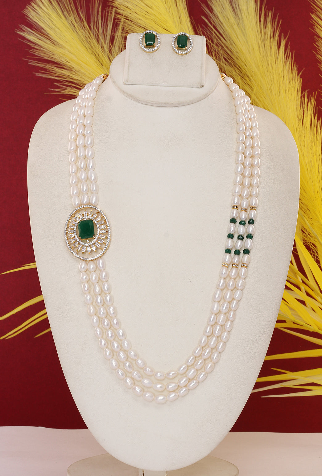 Real Natural Fresh Water Pearl Set With Certificate(D.No ADPRLS1889)