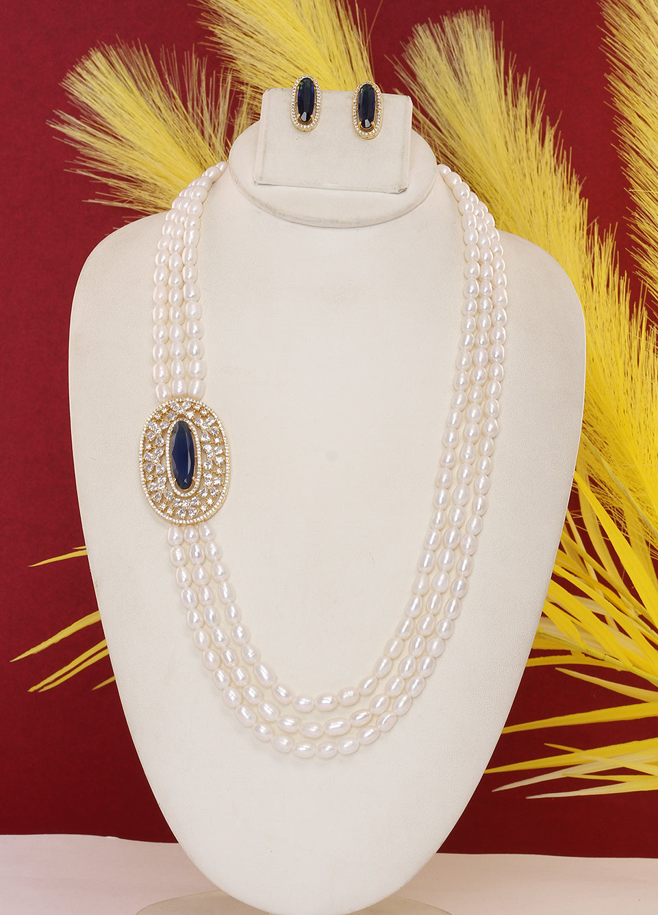 Real Natural Fresh Water Pearl Set With Certificate(D.No ADPRLS1891)