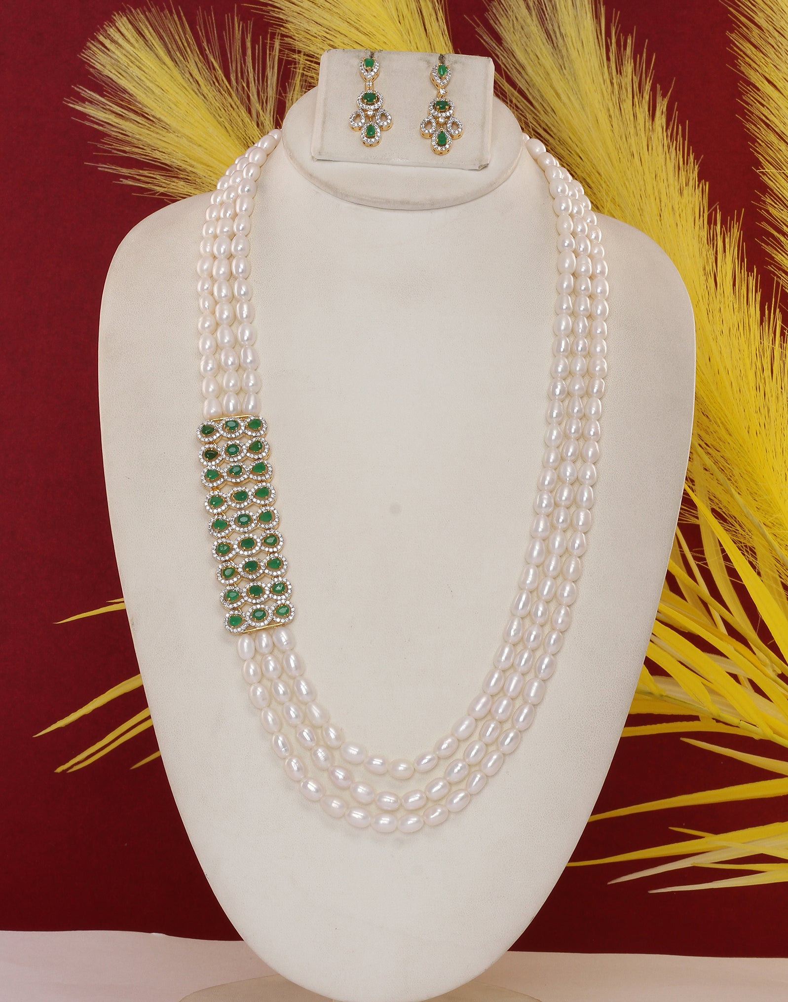 Real Natural Fresh Water Pearl Set With Certificate(D.No ADPRLS1896)