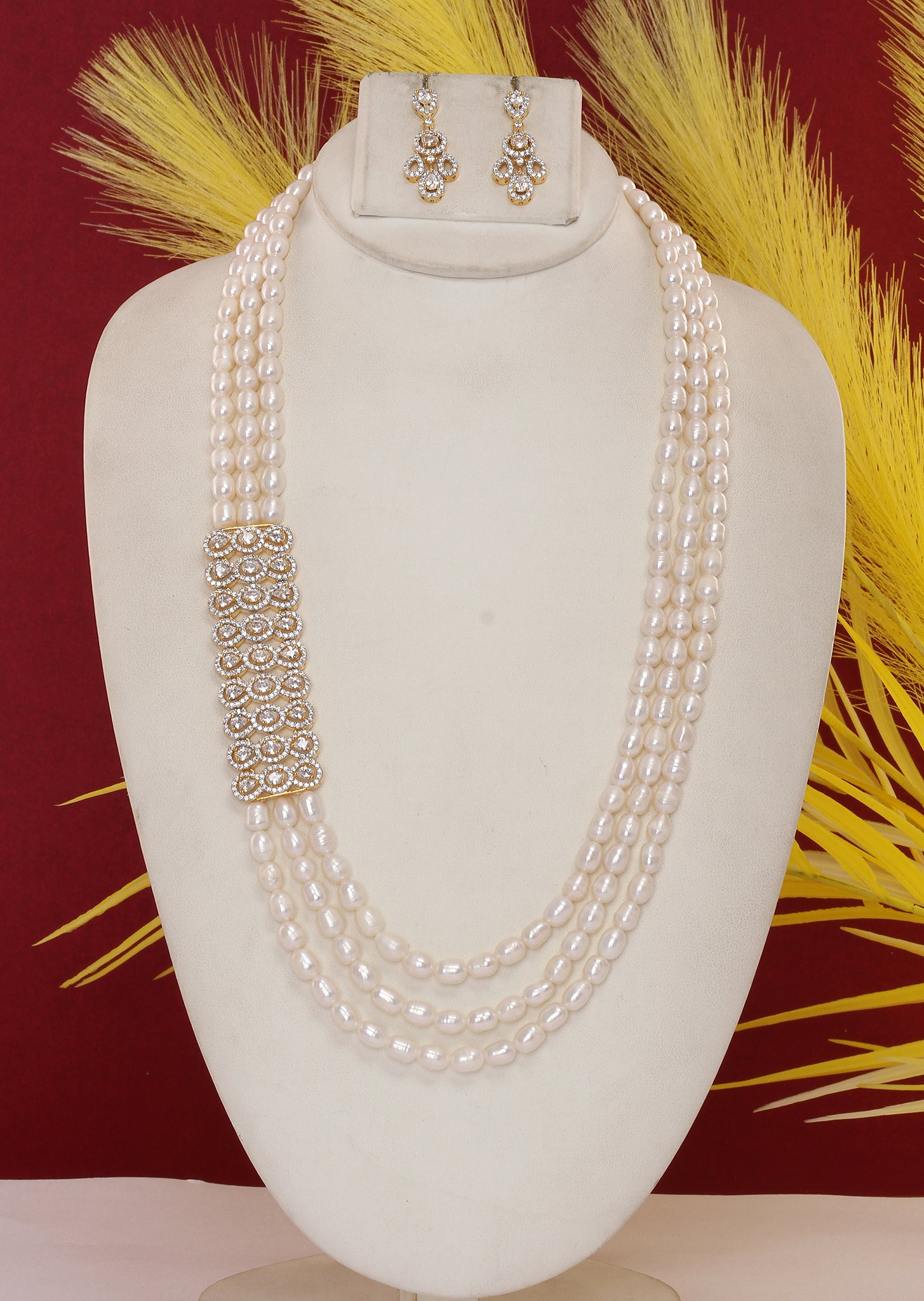 Real Natural Fresh Water Pearl Set With Certificate(D.No ADPRLS1898)