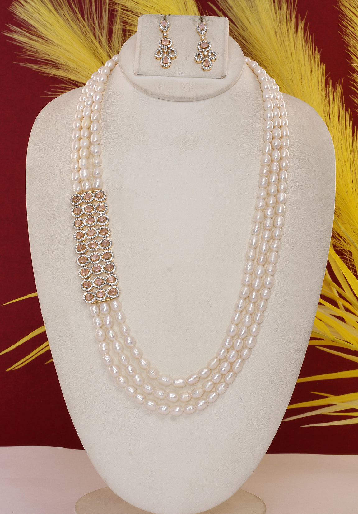 Real Natural Fresh Water Pearl Set With Certificate(D.No ADPRLS1899)