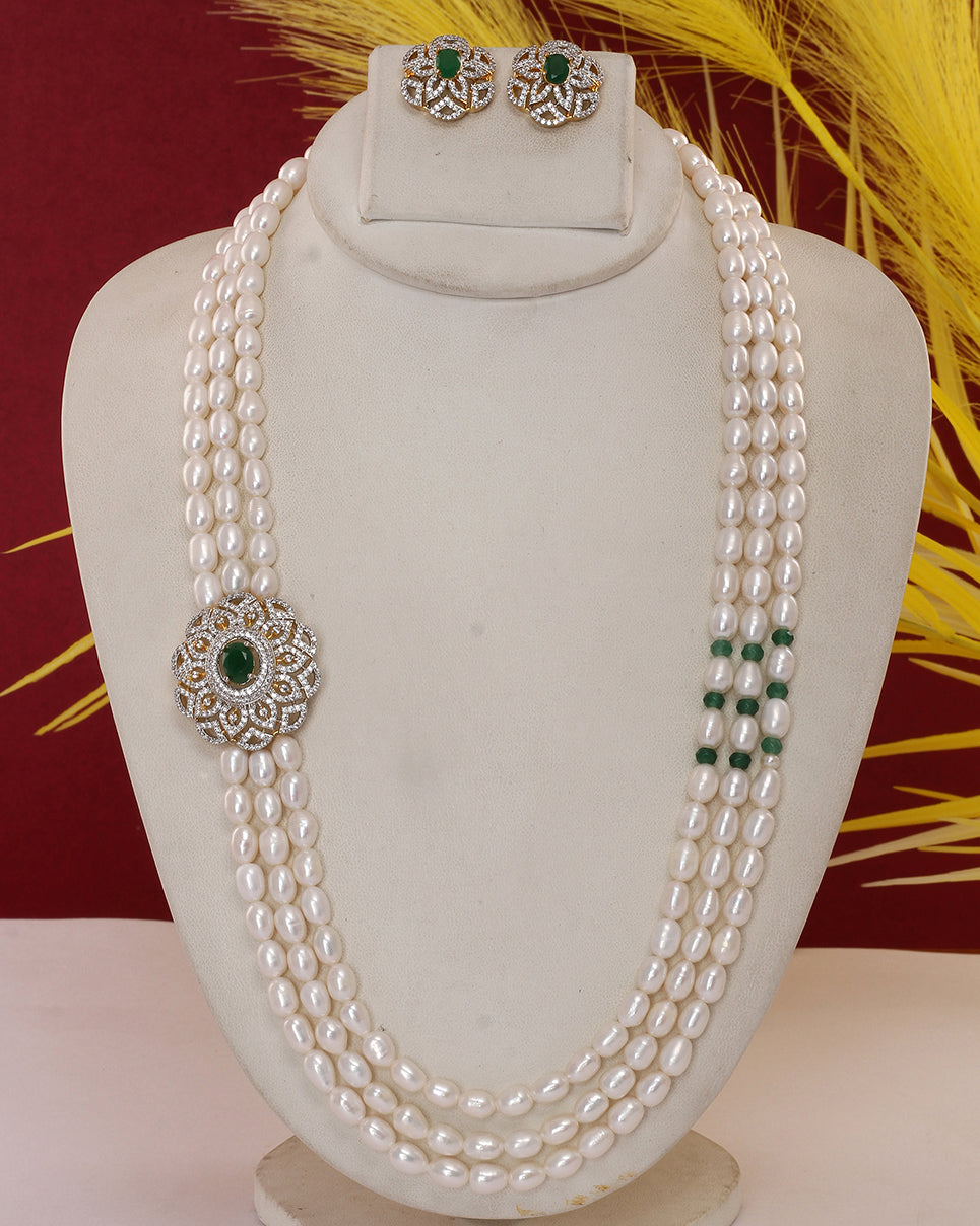 Real Natural Fresh Water Pearl Set With Certificate(D.No ADPRLS1908)
