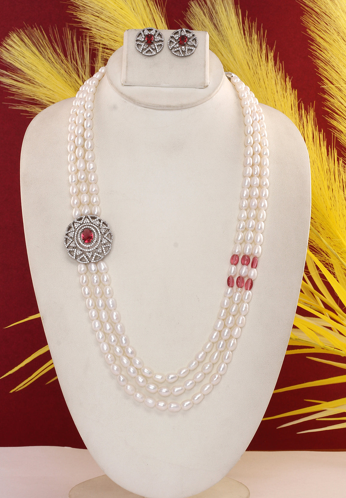 Real Natural Fresh Water Pearl Set With Certificate(D.No ADPRLS1912)