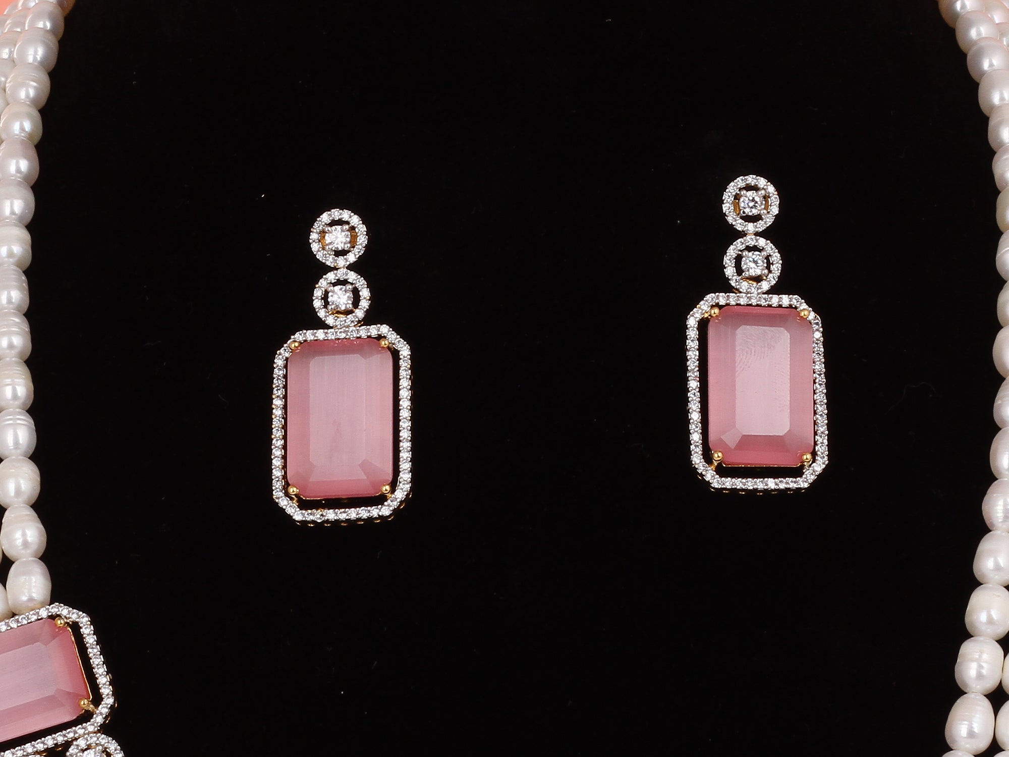Real Natural Fresh Water Pearl Set For Women,Pearls With Certificate(D.No ADPRLS1956)