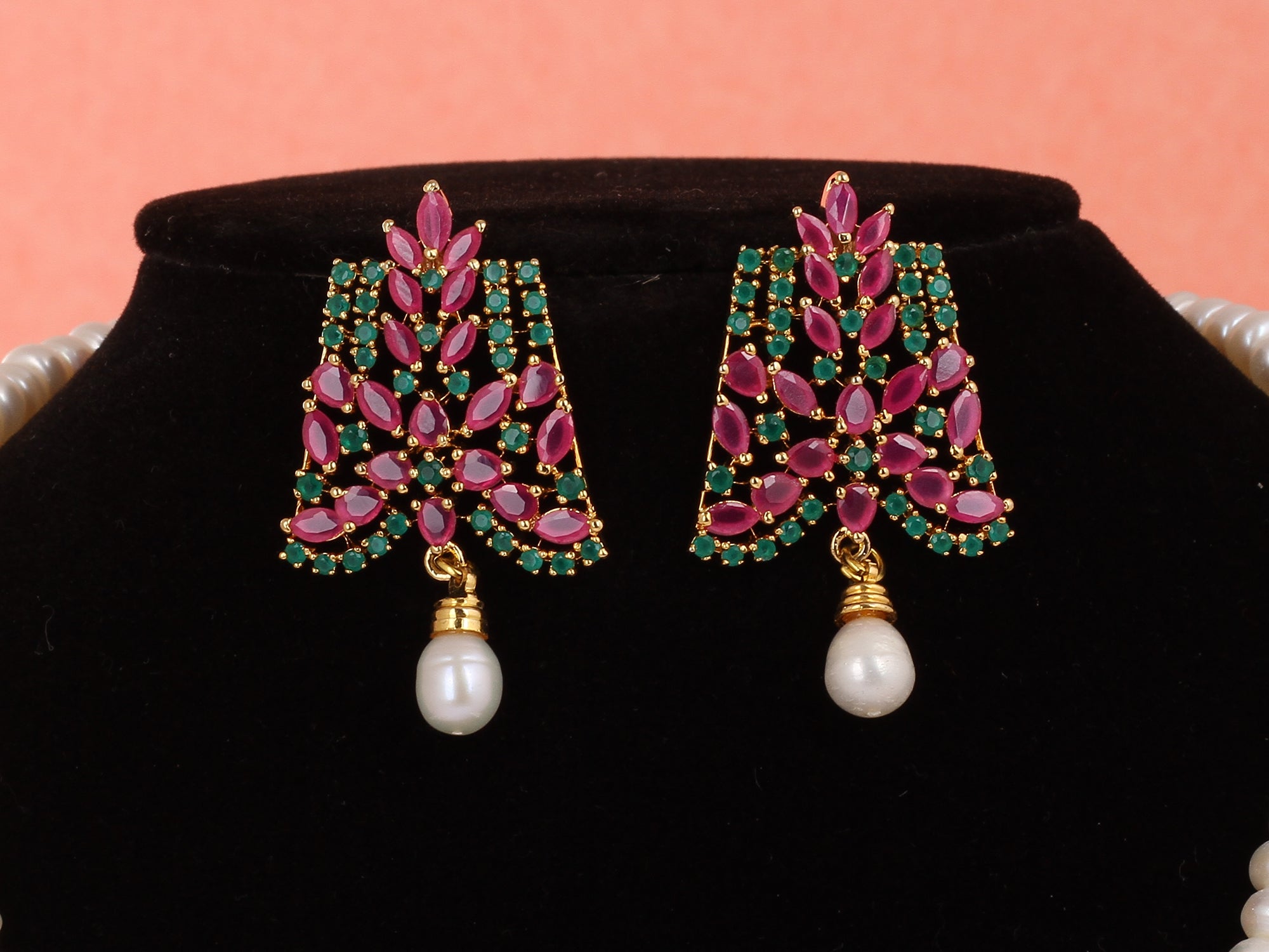 Real Natural Fresh Water Double String Pearl Set With Certificate(D.No ADPRLS1965)