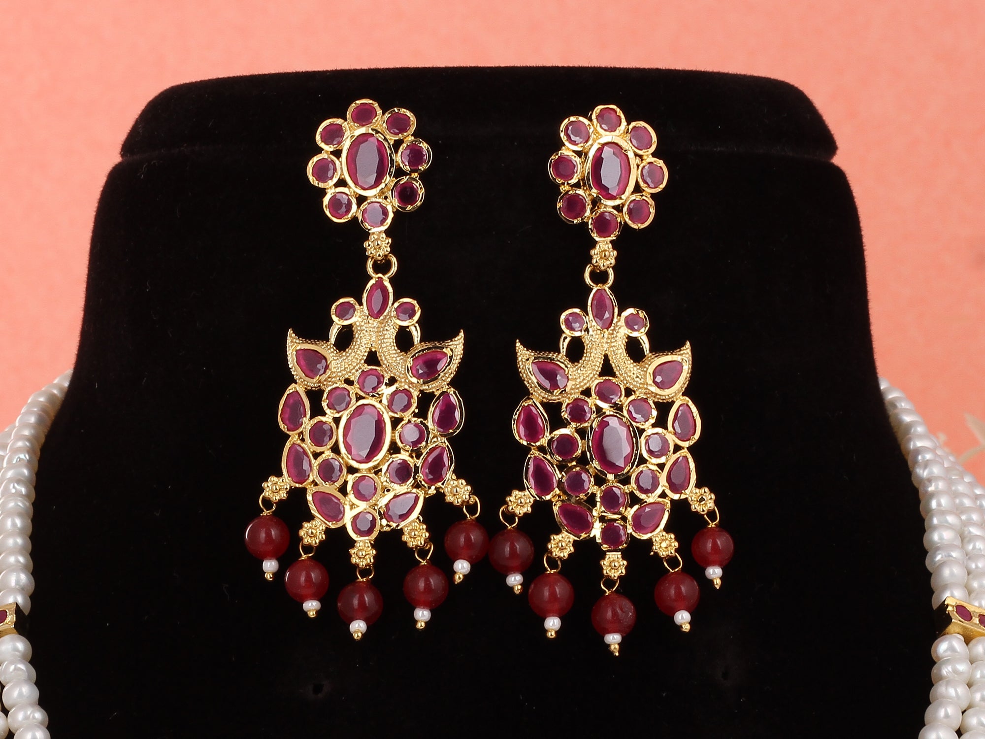Real Natural Fresh Water Pearls Rani Haar Set With Certificate(D.No ADPRLS1975)