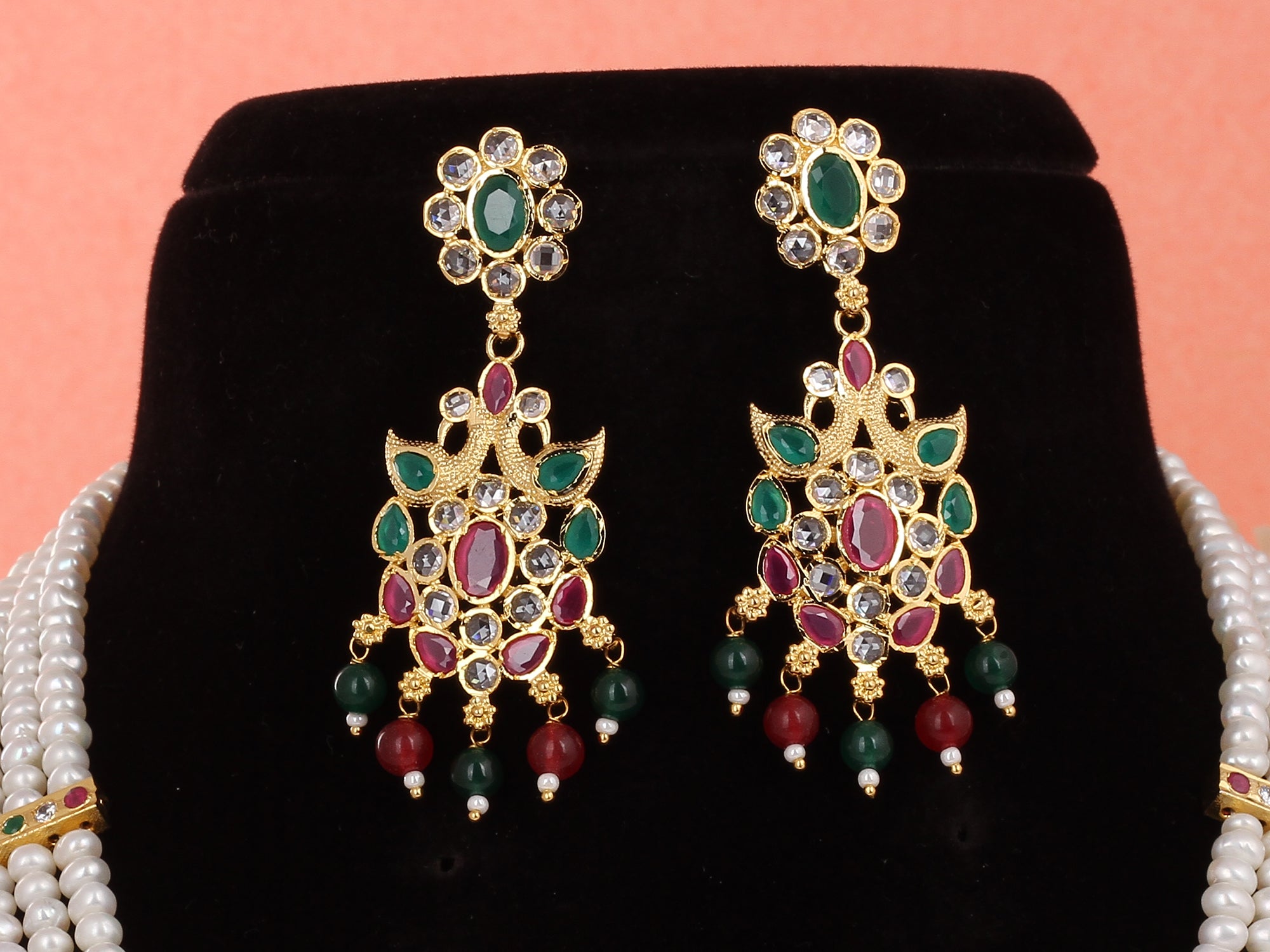 Real Natural Fresh Water Pearls Rani Haar Set With Certificate(D.No ADPRLS1976)