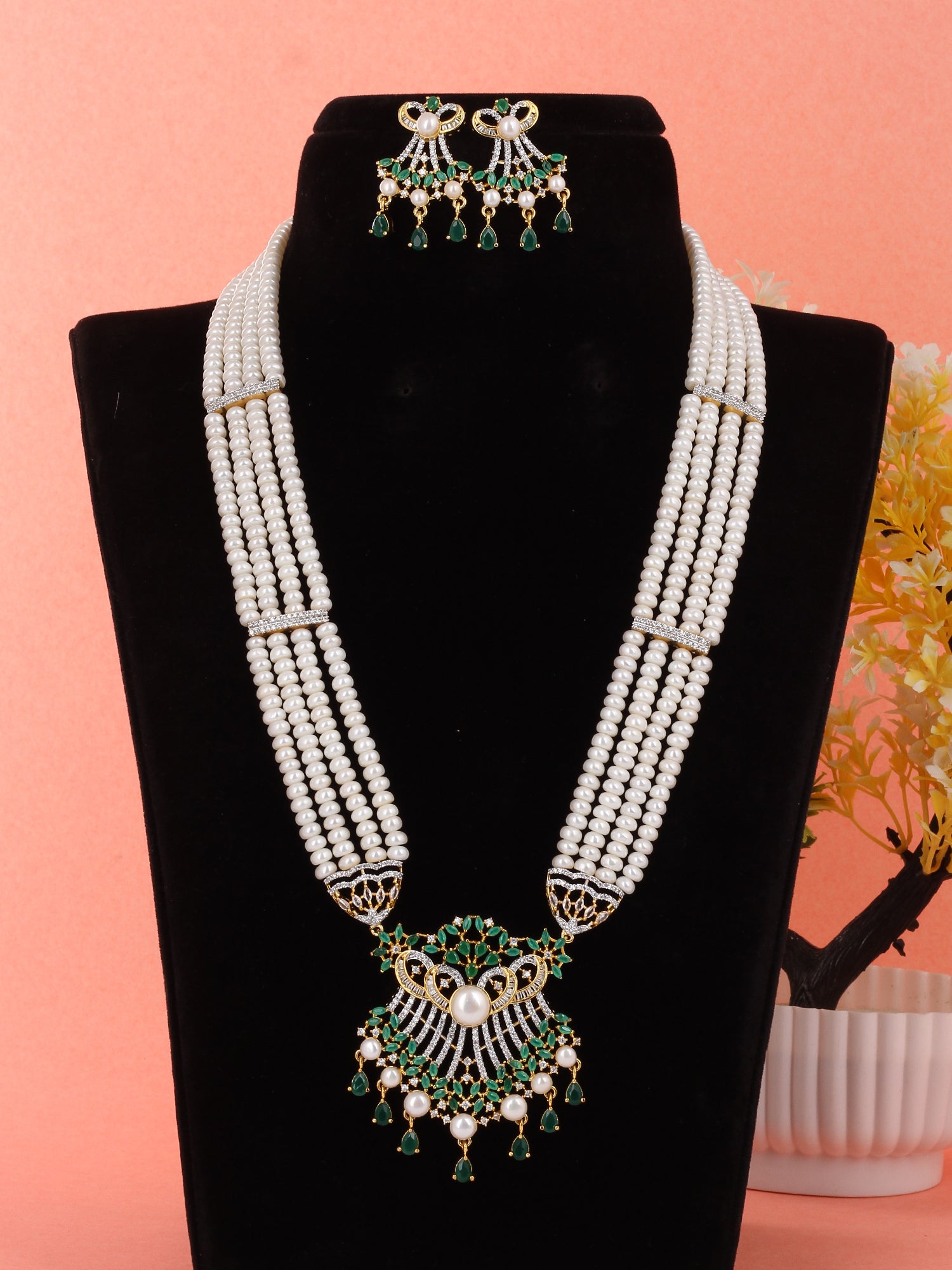 Real Natural Fresh Water Pearls Rani Haar Set With Certificate(D.No ADPRLS1983)