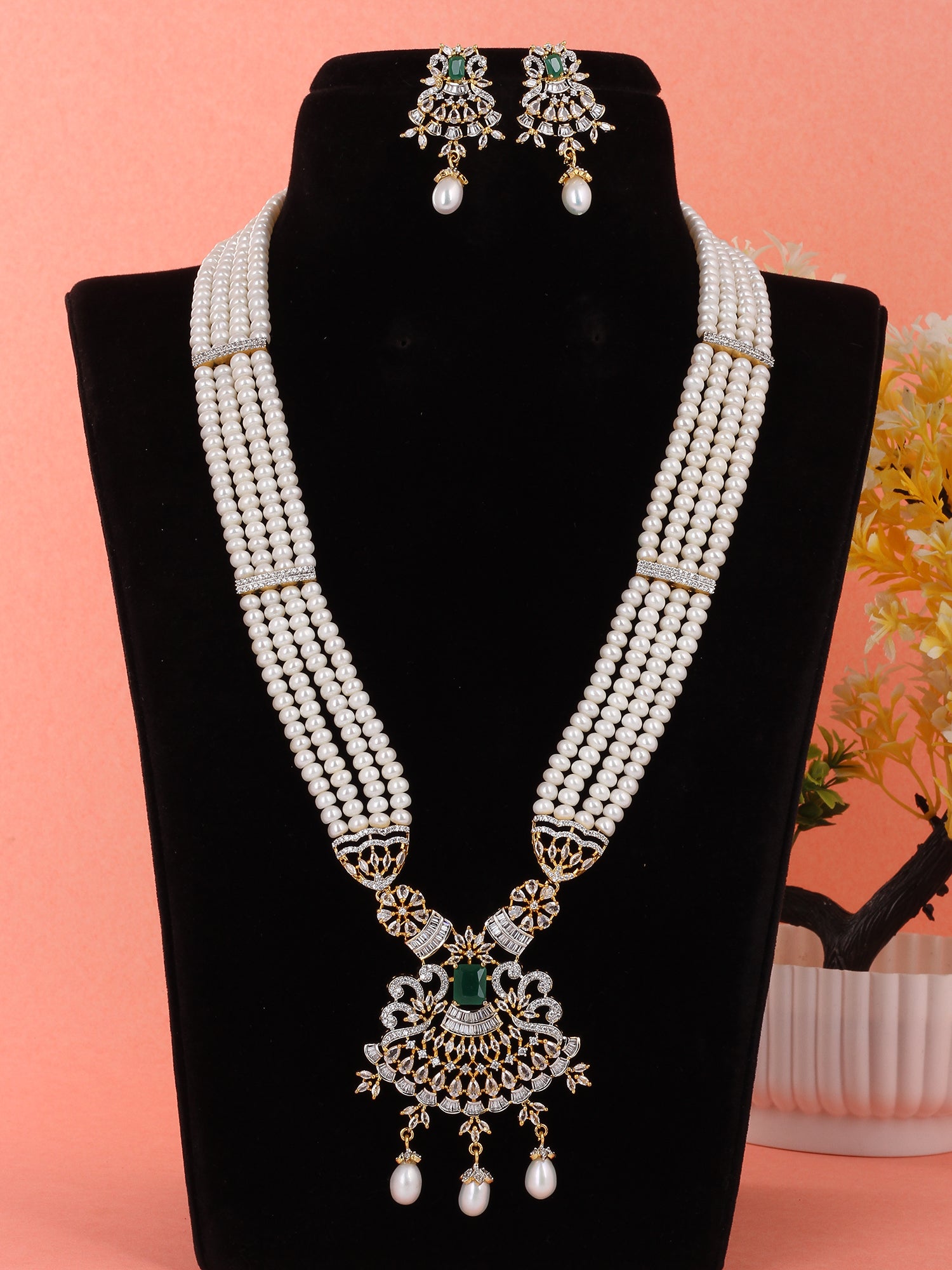 Real Natural Fresh Water Pearls Rani Haar Set With Certificate(D.No ADPRLS1984)