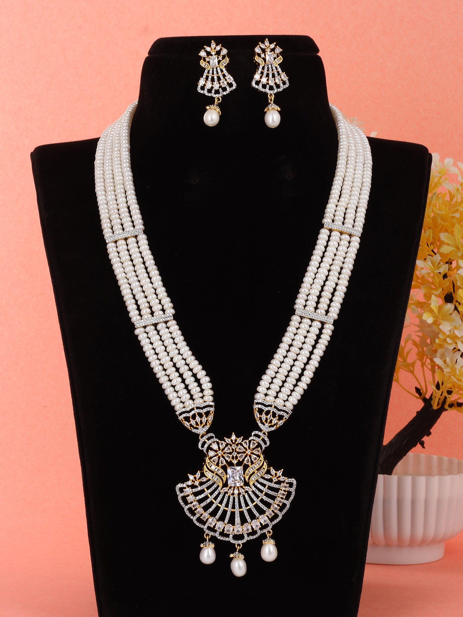 Real Natural Fresh Water Pearls Rani Haar Set With Certificate(D.No ADPRLS1988)