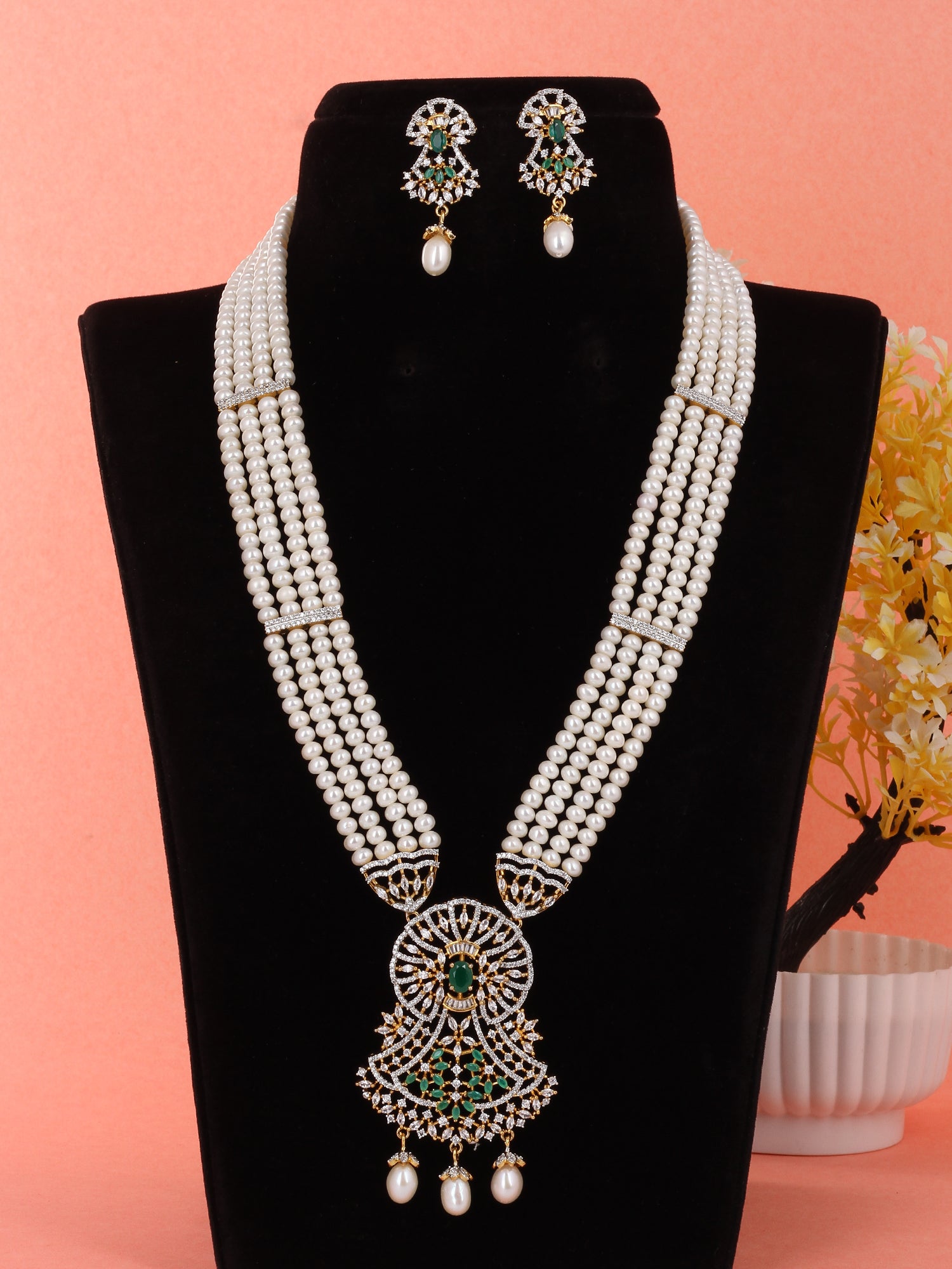 Real Natural Fresh Water Pearls Rani Haar Set With Certificate(D.No ADPRLS1991)