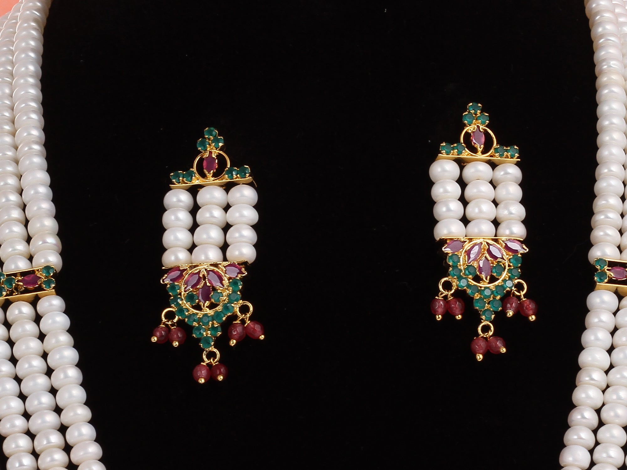 Real Natural Fresh Water Pearls Rani Haar Set With Certificate(D.No ADPRLS1997)