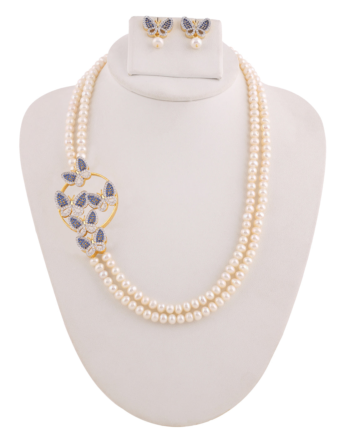 Real Natural Fresh Water Double String Pearl Set For Women With Certificate(D.No ADPRLS2002)