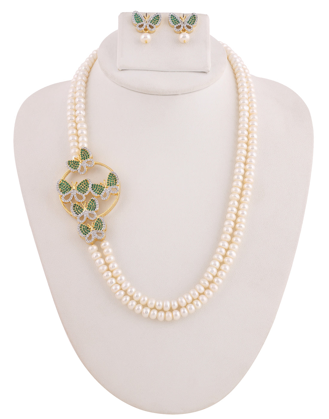 Real Natural Fresh Water Double String Pearl Set For Women With Certificate(D.No ADPRLS2003)