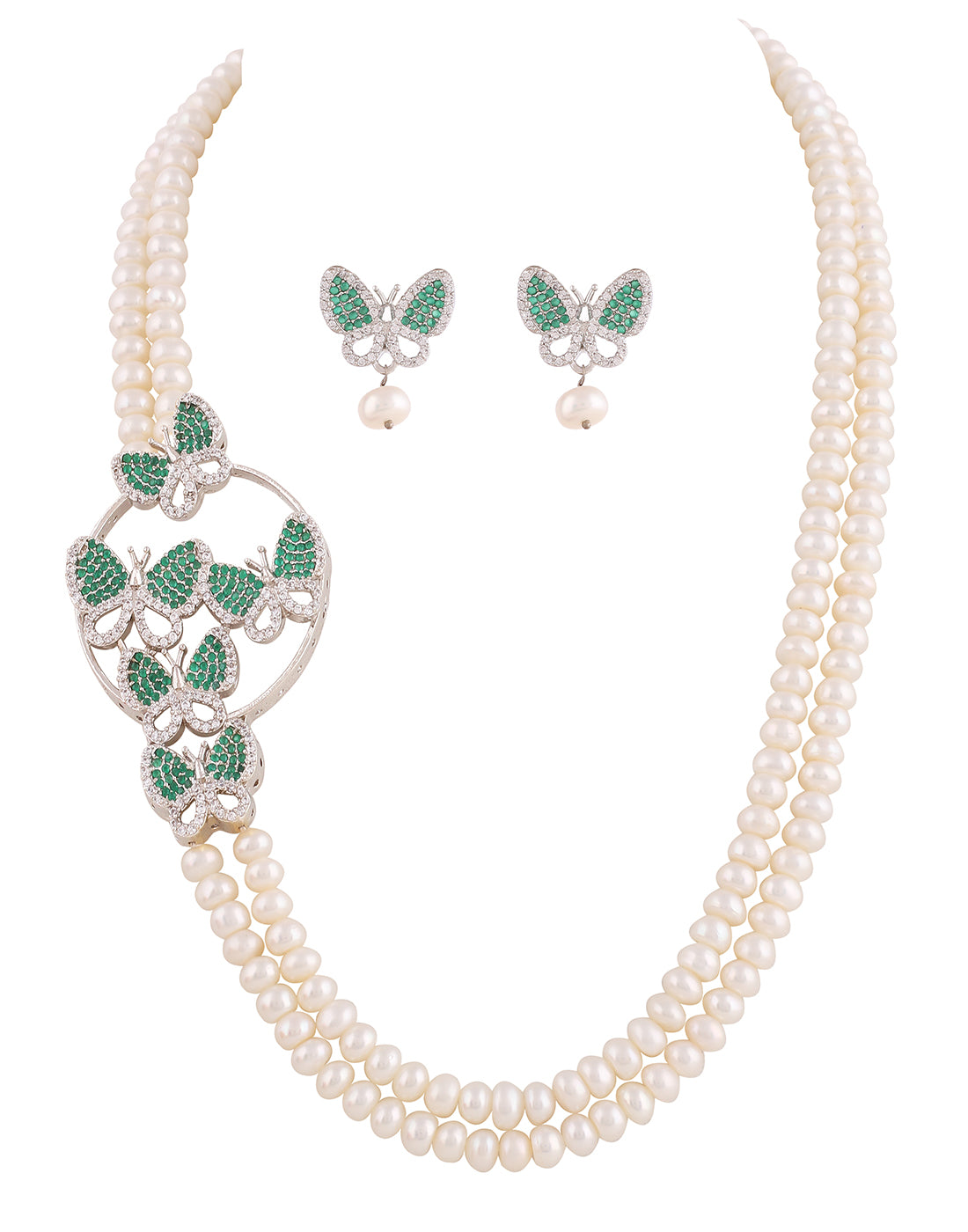 Real Natural Fresh Water Double String Pearl Set For Women With Certificate(D.No ADPRLS2007)