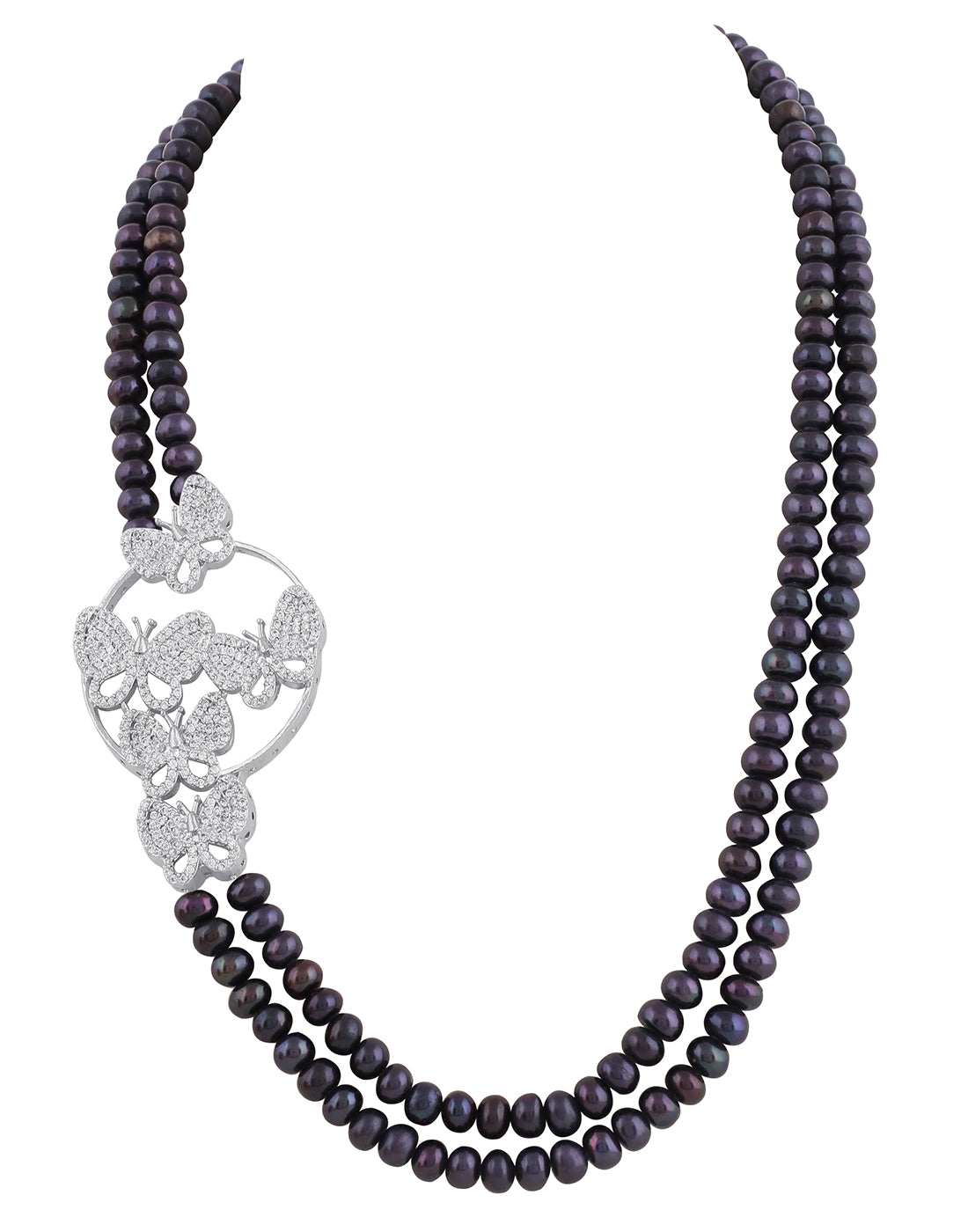 Real Natural Fresh Water Double String Pearl Set For Women With Certificate(D.No ADPRLS2008)