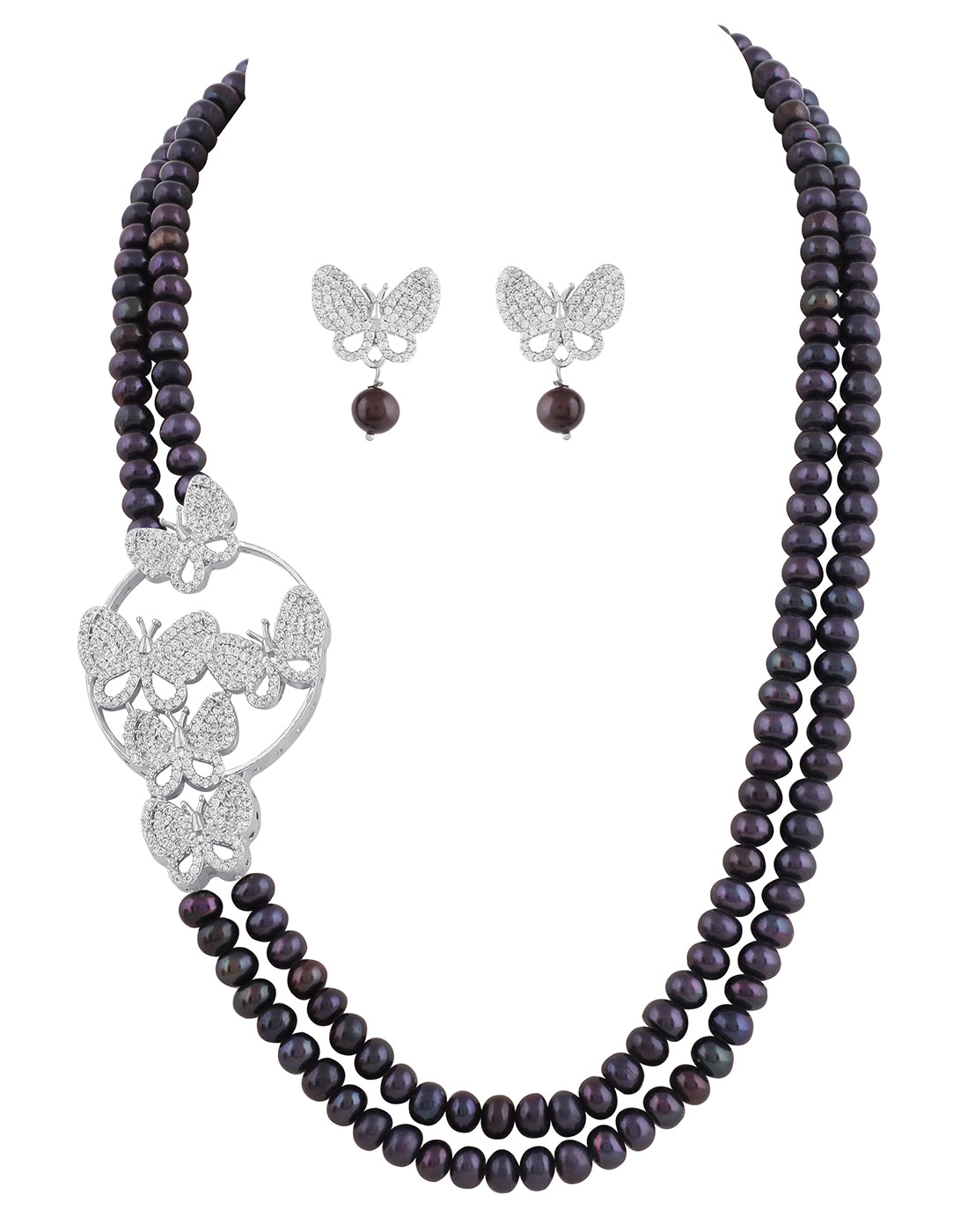 Real Natural Fresh Water Double String Pearl Set For Women With Certificate(D.No ADPRLS2008)